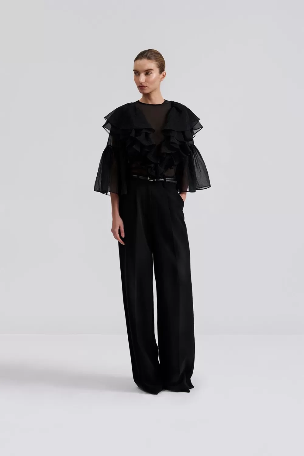 Malina Alexia - Chemisier Femme Noir Classique | Élégance Intemporelle - Nouvelle Tendance Automne 2023