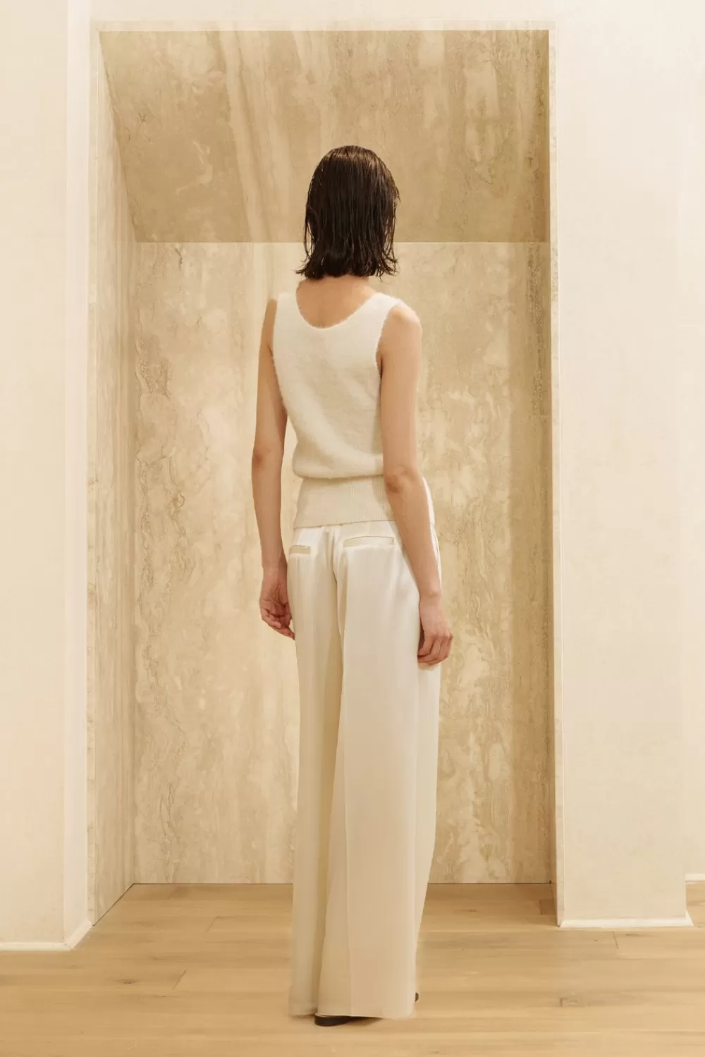 Pantalons Tendance Malina-Anouk-Yve en Beige Vanille - Soldes Éclair & Collection Limitée !