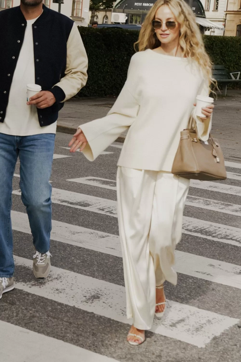 Pantalons Tendance Malina-Anouk-Yve en Beige Vanille - Soldes Éclair & Collection Limitée !