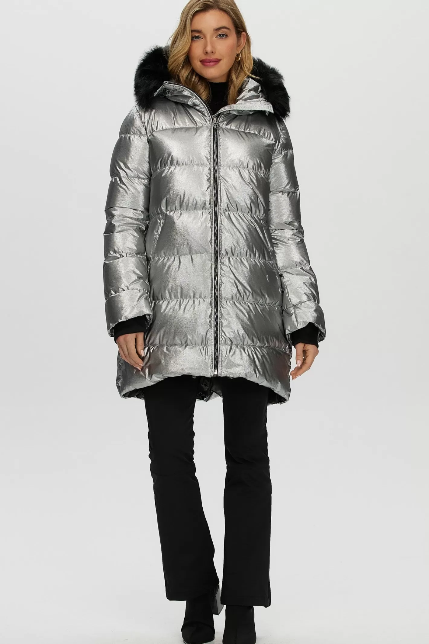 Veste d'hiver Montréal Après-Ski GORSKI - Capuche amovible en agneau shearling toscan pour femme
