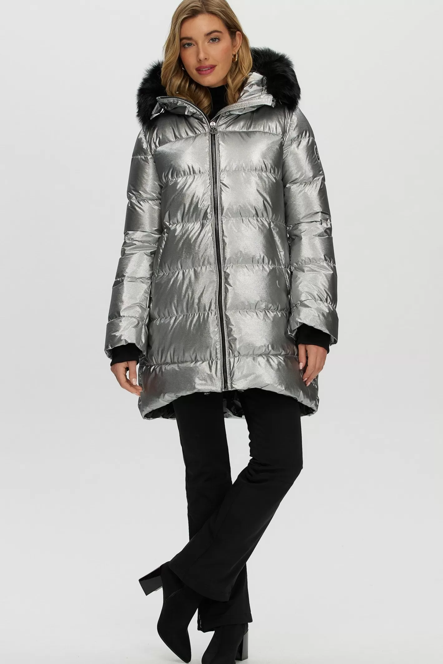 Veste d'hiver Montréal Après-Ski GORSKI - Capuche amovible en agneau shearling toscan pour femme