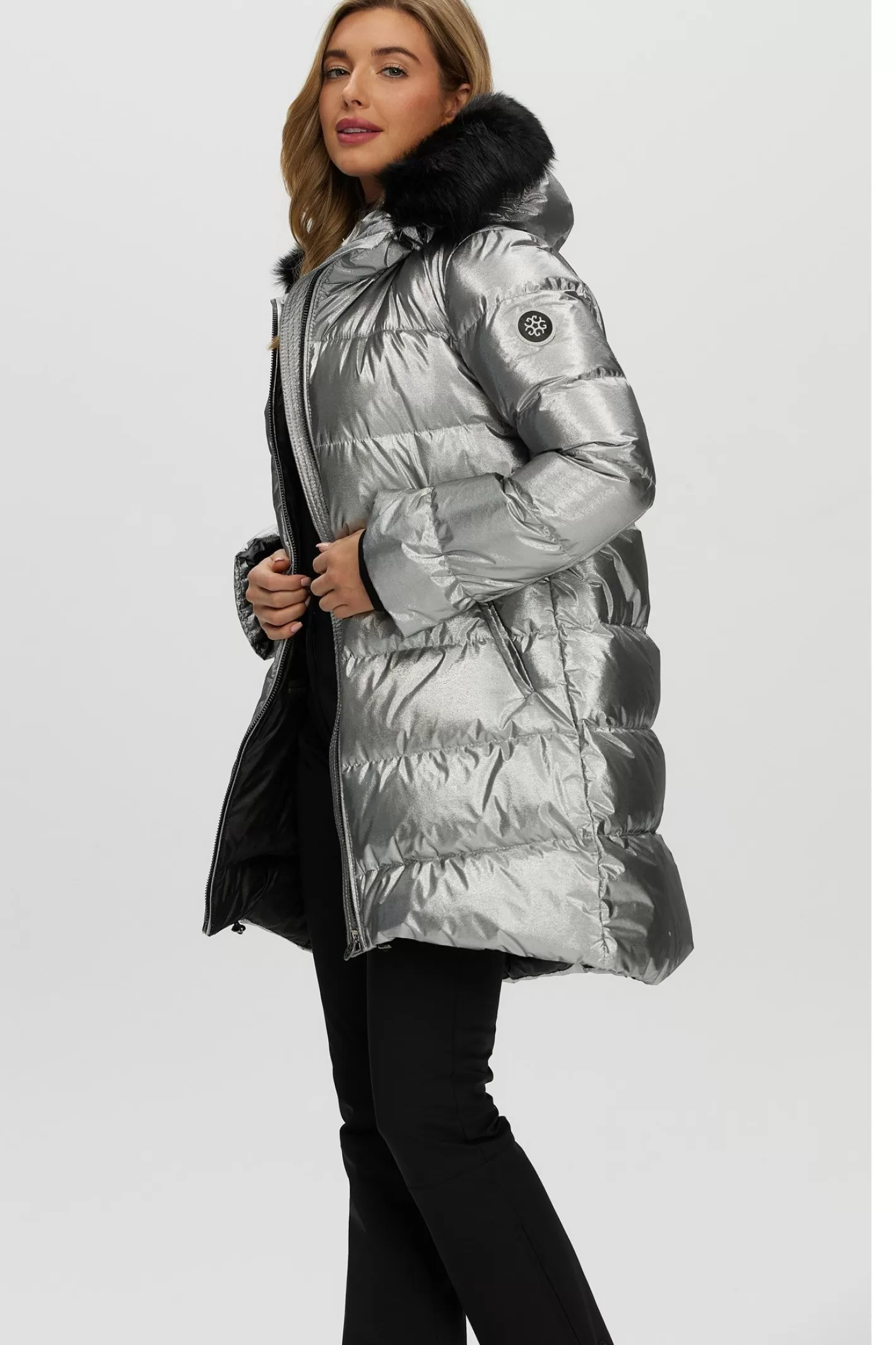 Veste d'hiver Montréal Après-Ski GORSKI - Capuche amovible en agneau shearling toscan pour femme