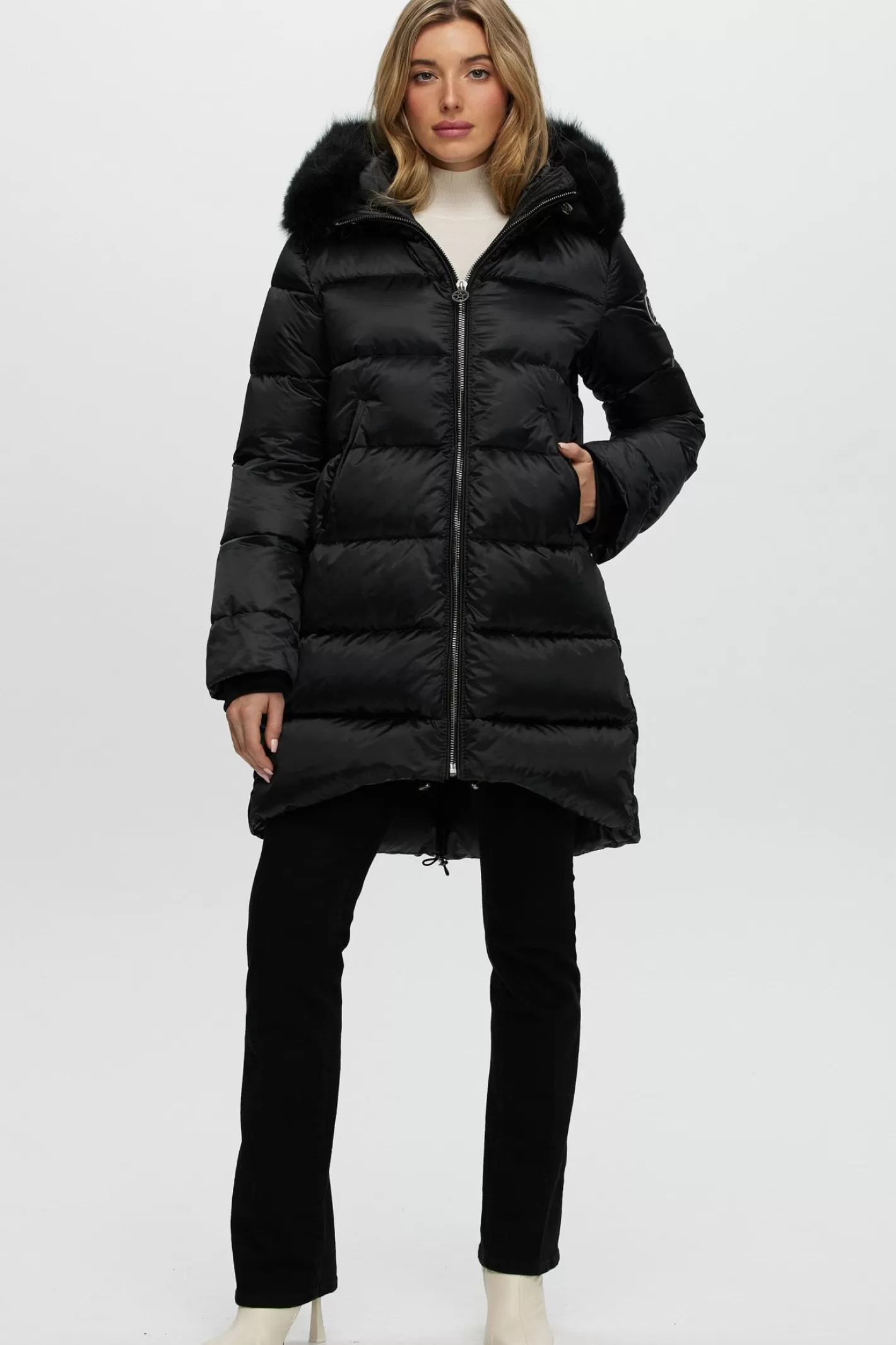 Manteau Femme GORSKI Montréal – Veste Polaire Ski Modifiable avec Capuche en Agneau Toscan Amovible