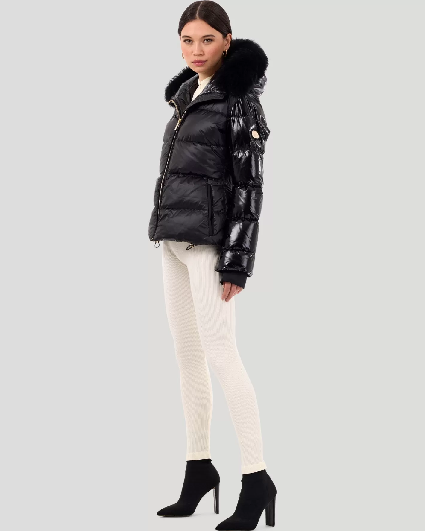 Doudoune femme GORSKI Montréal - Capuche amovible en agneau Toscan pour sports d'hiver 

（：1.  2. 