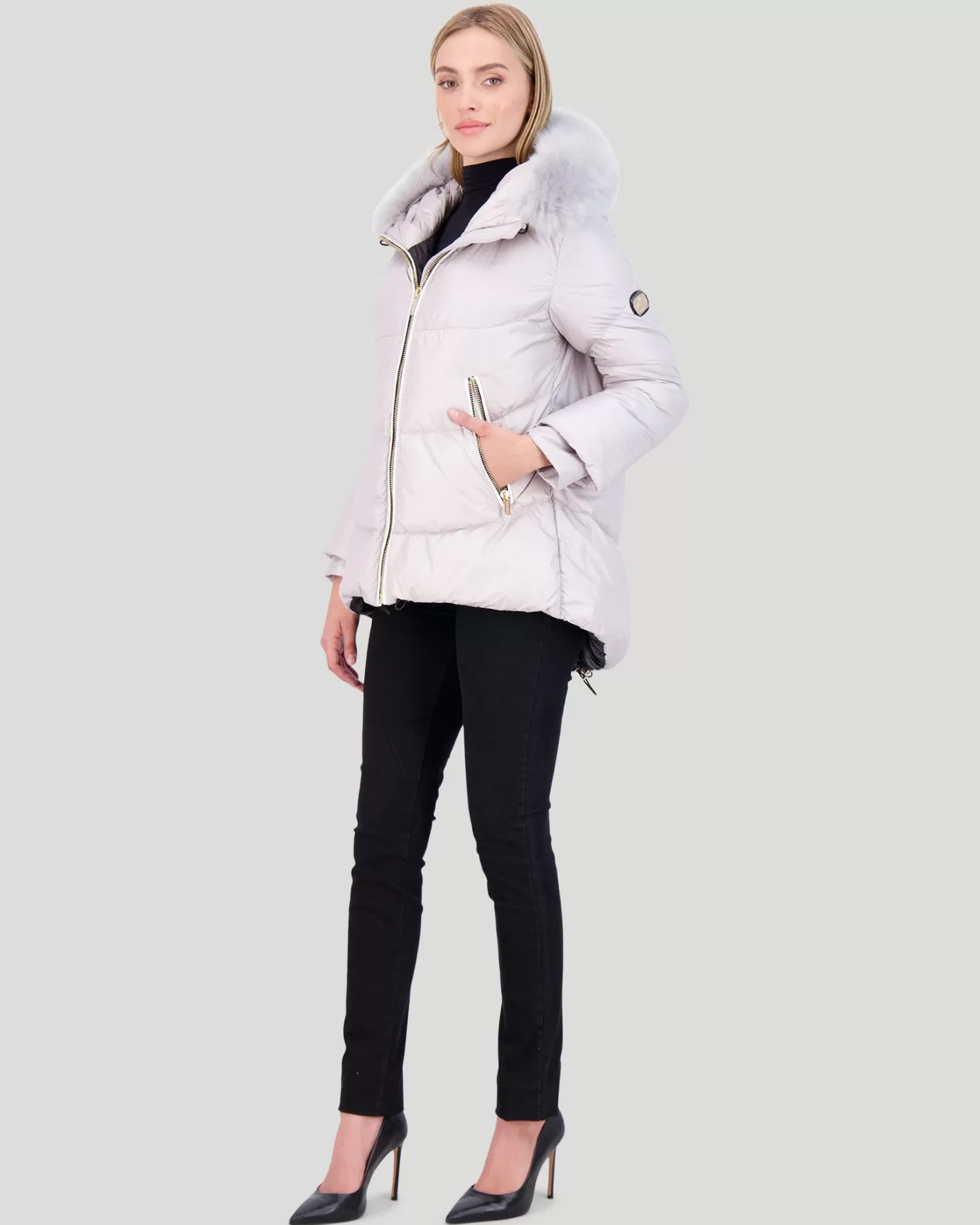 Veste d'hiver GORSKI Montréal - Capuche détachable en agneau toscan - Style après-ski élégant pour femme