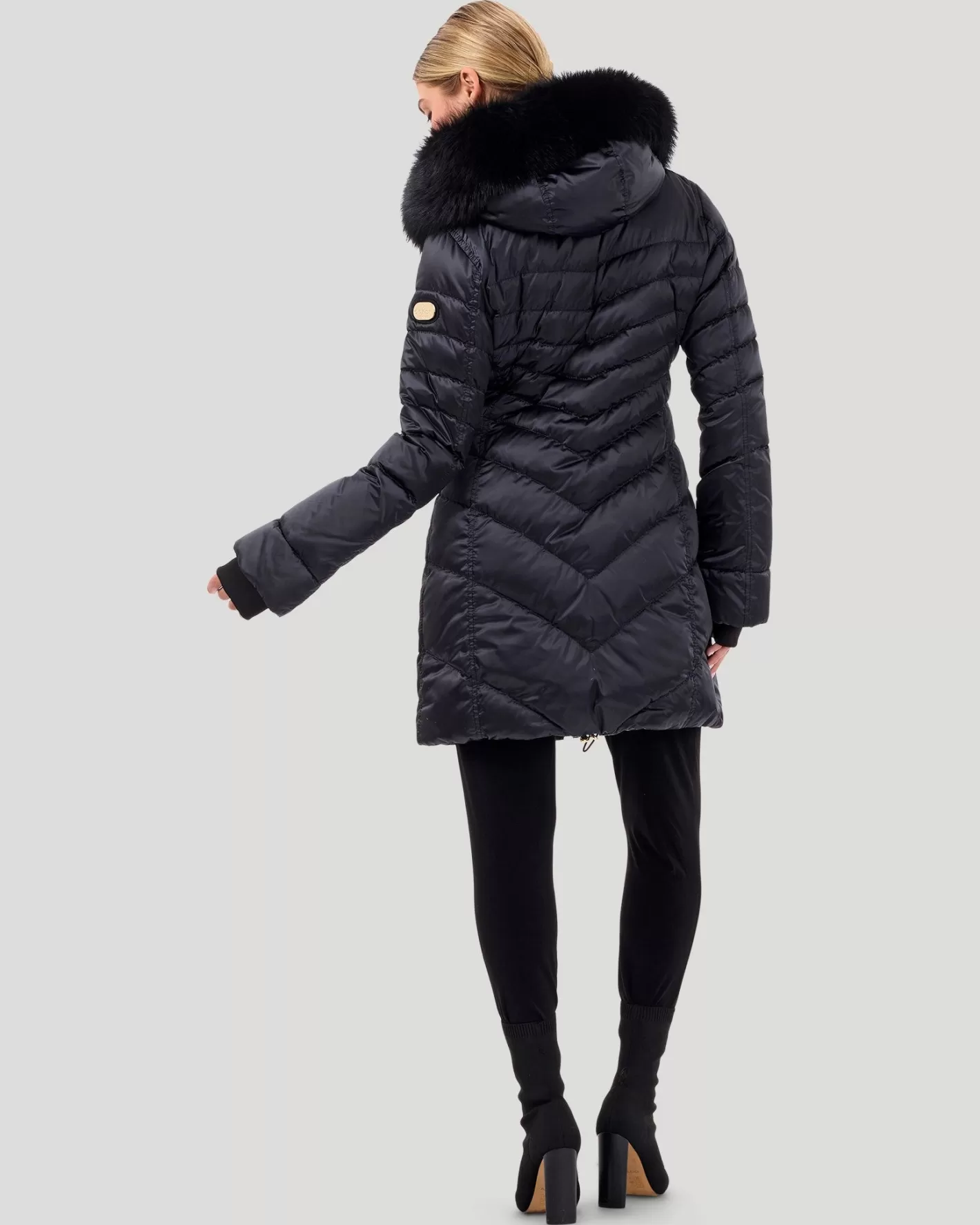 Veste polaire urbaine GORSKI Montréal - Capuche amovible en agneau shearling toscan pour femme (Style après-ski avec doublure thermique)