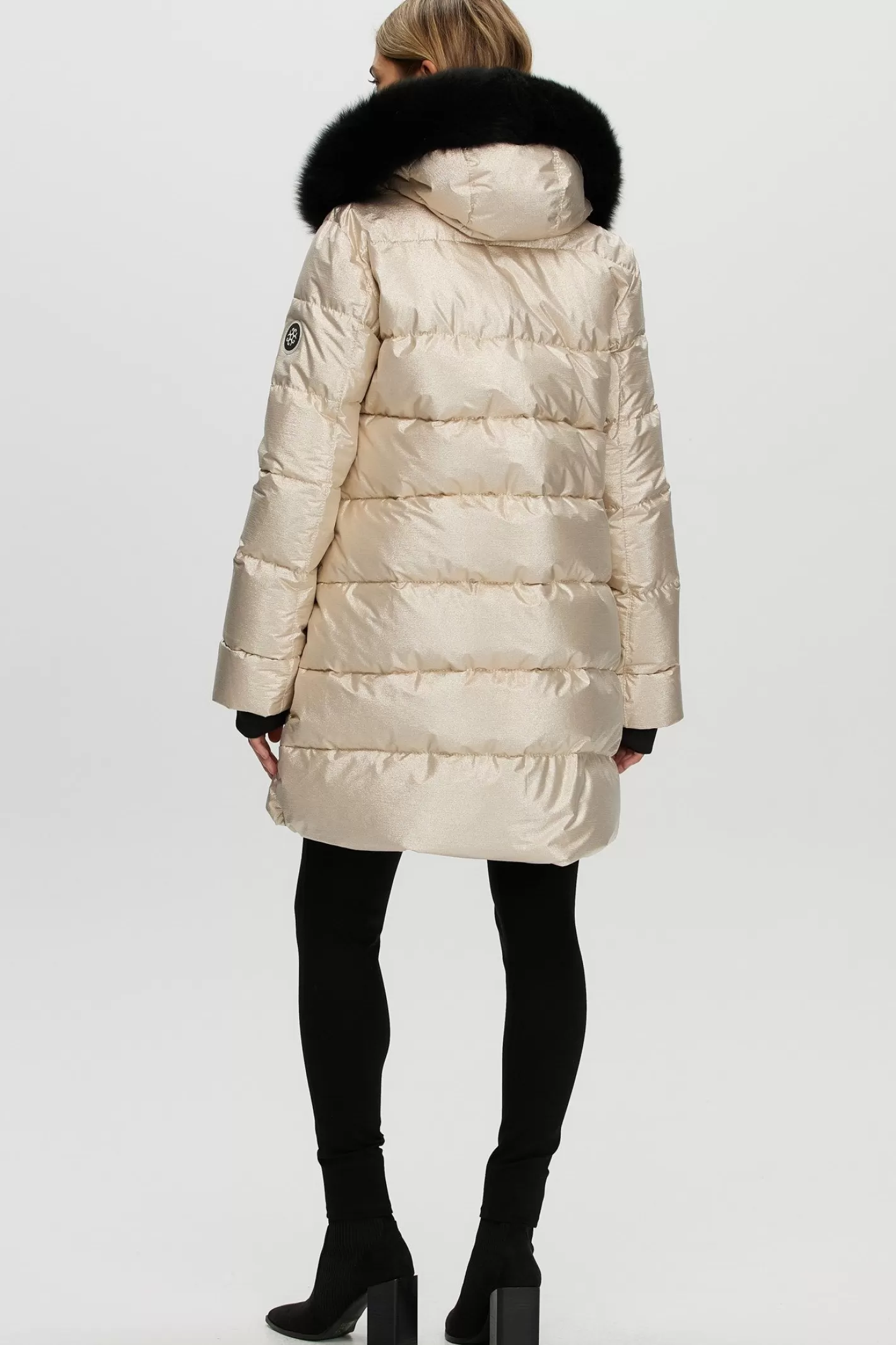 Veste d'hiver Montréal Après-Ski GORSKI - Capuche amovible en agneau shearling toscan pour femme