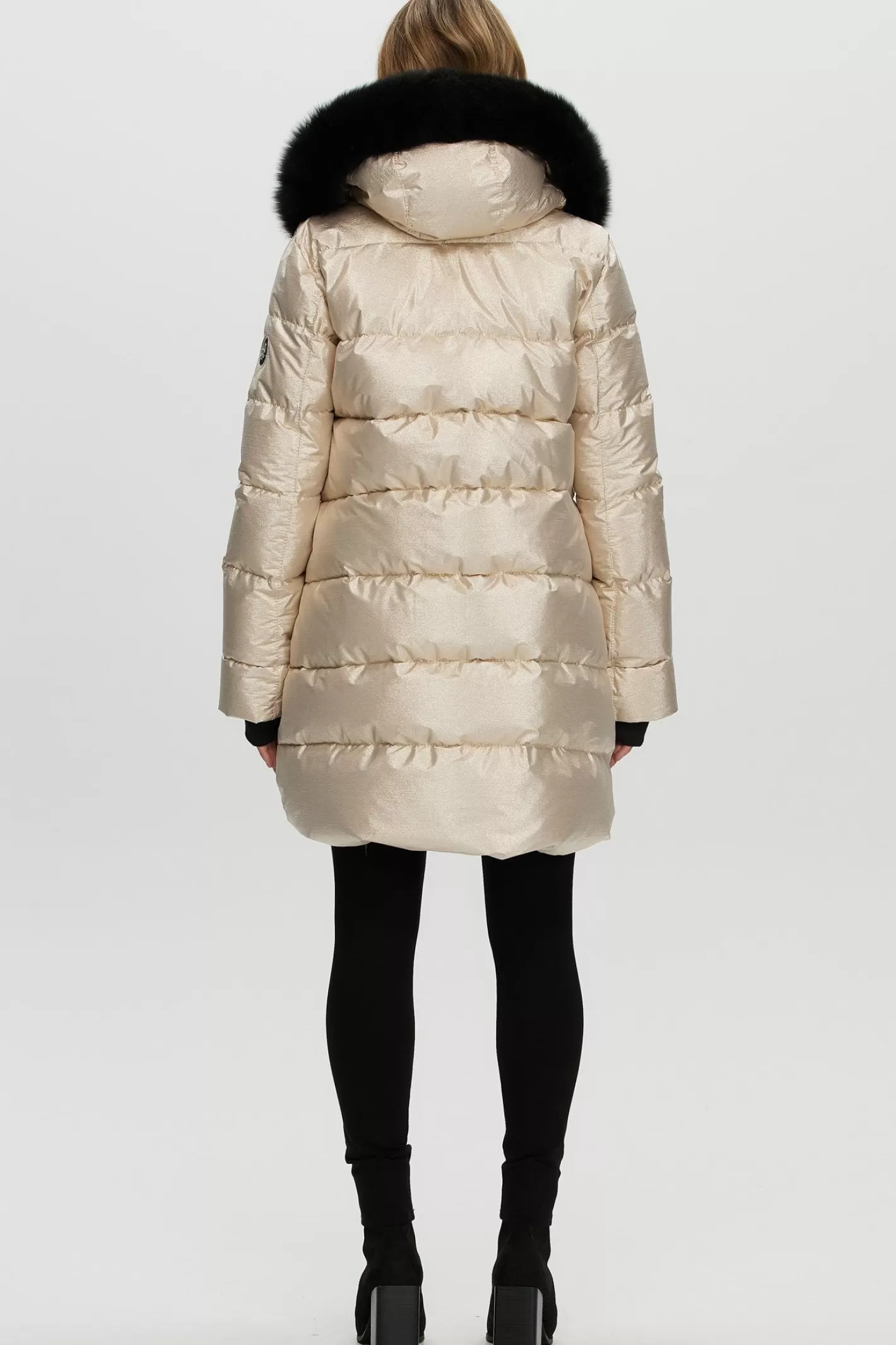 Veste d'hiver Montréal Après-Ski GORSKI - Capuche amovible en agneau shearling toscan pour femme