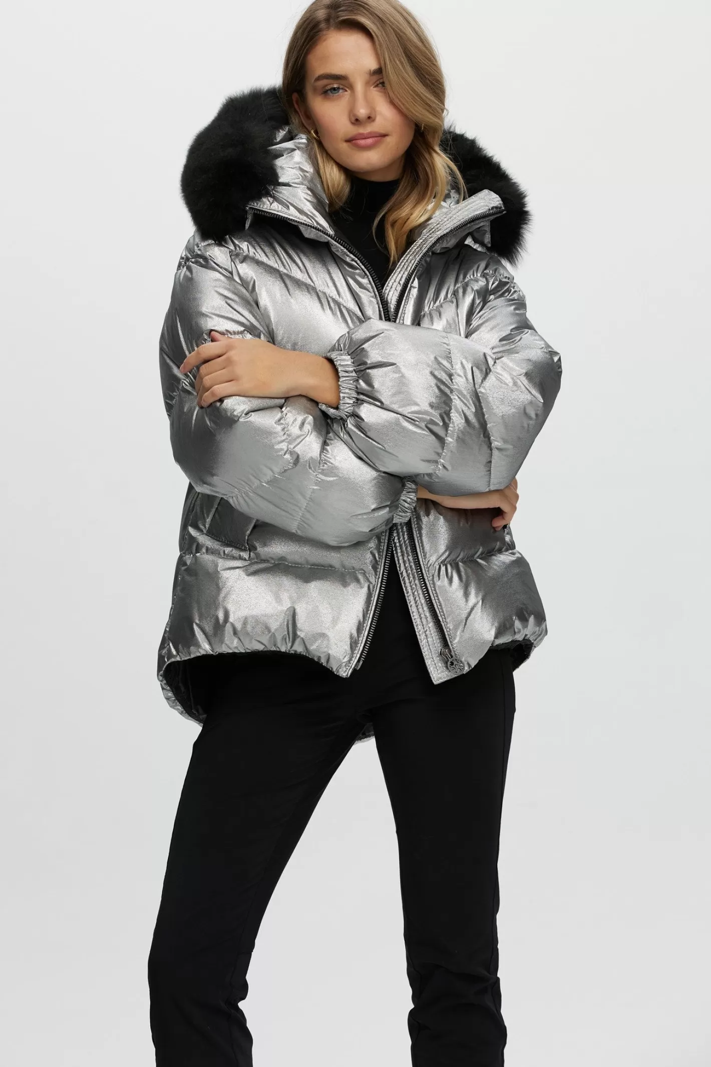 Veste Femme Hiver Chic et Chaud GORSKI Montréal - Doudoune Détachable avec Capuche en Agneau Toscane pour Après-Ski