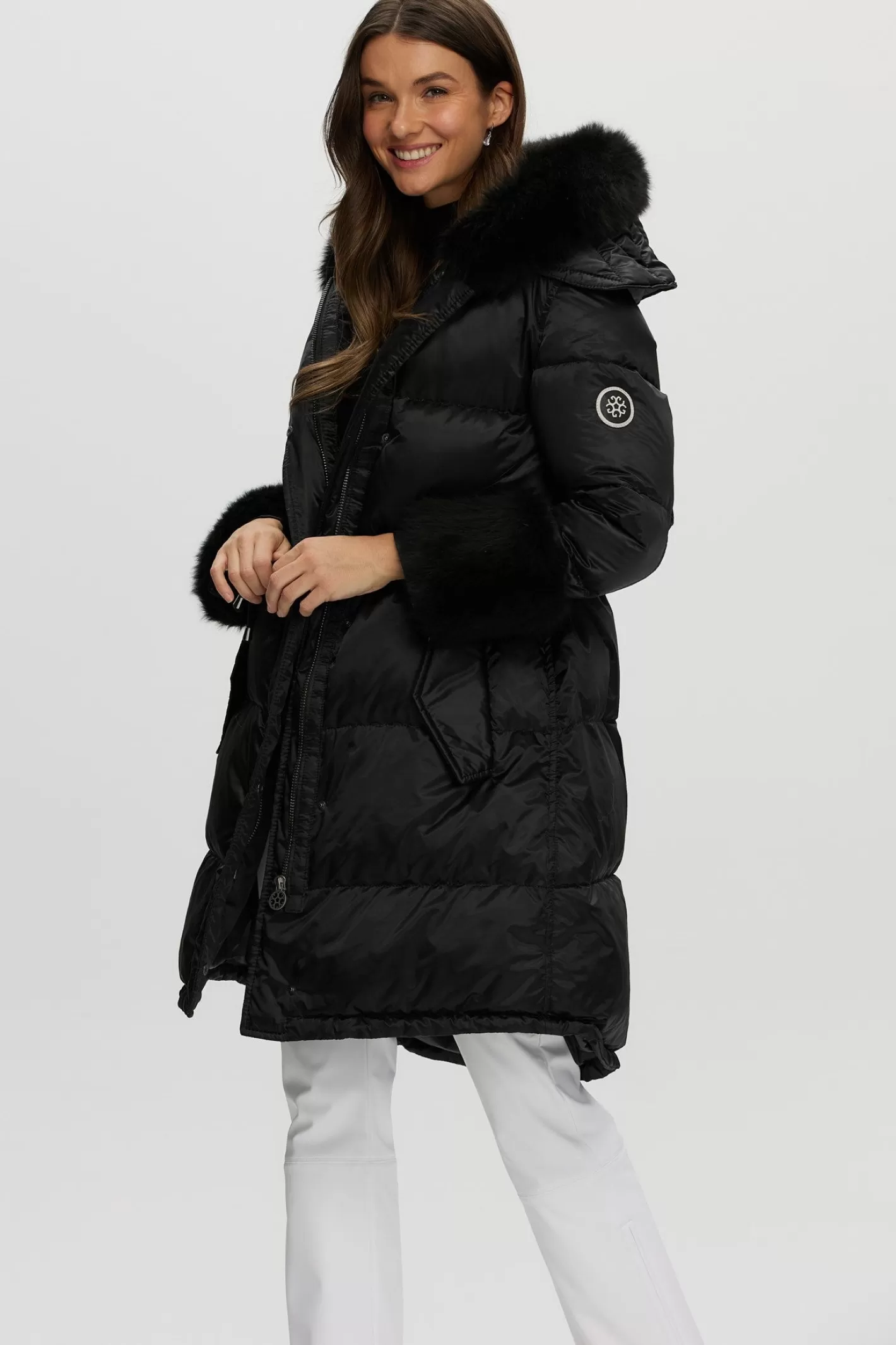 Veste de ski urbain Montréal – Marque GORSKI – Capuche amovible et parements doublés en agneau toscan – Style chaud et élégant pour vos sorties hivernales