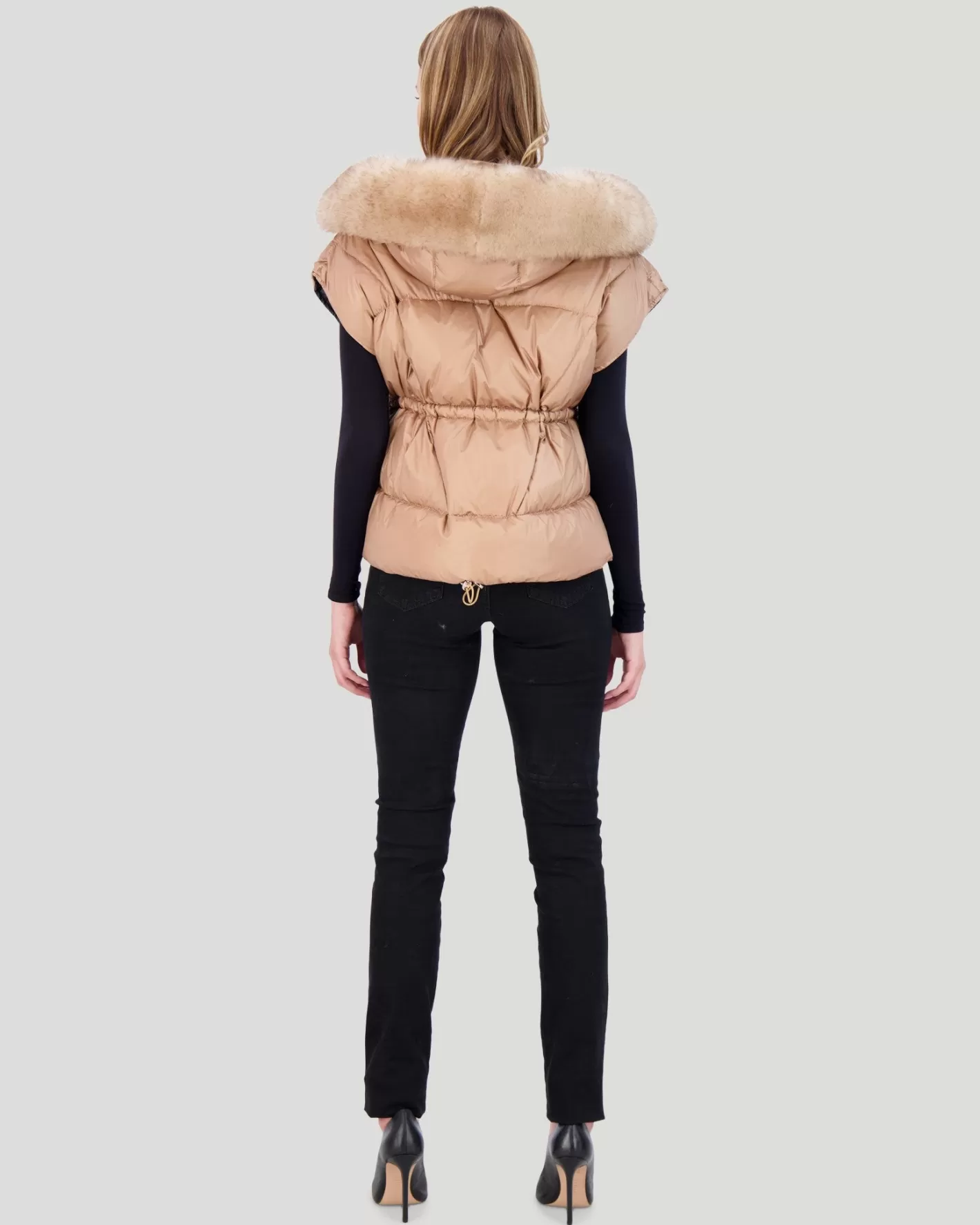 Veste Polaire GORSKI Montréal - Capuche Détachable en Agneau Shearling Toscane pour Femme (Confort Hivernal Élégant)
