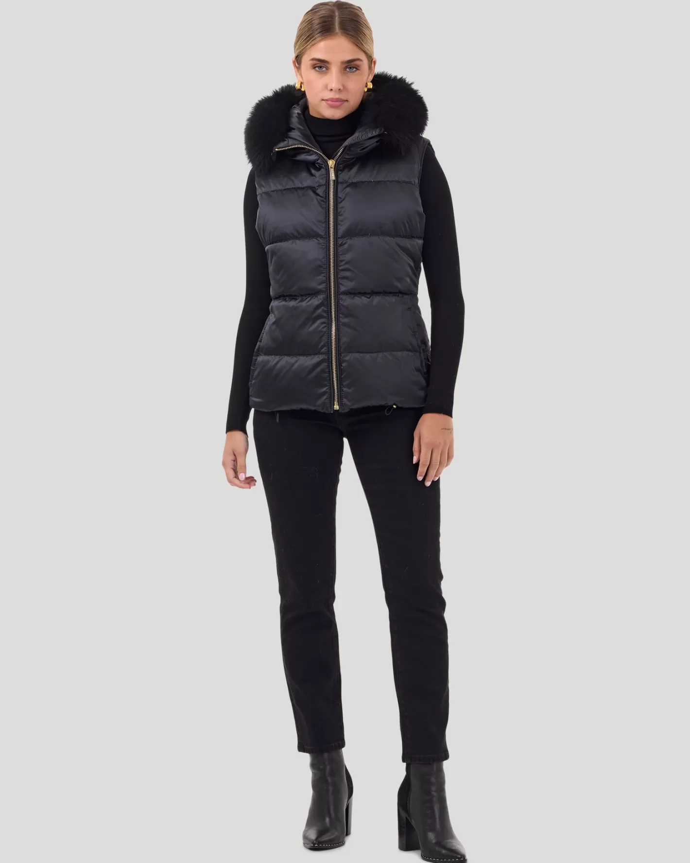 Veste Femme GORSKI Montréal - Capuche Détachable en Agneau Toscane pour Moments Après-Ski 

（：，