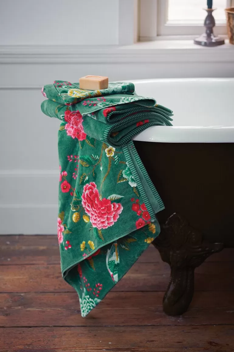 Pip Studio - Set de 3 Serviettes de Bain Doux Soir | Taille 55x100 cm en Vert Émeraude | Prix Doux