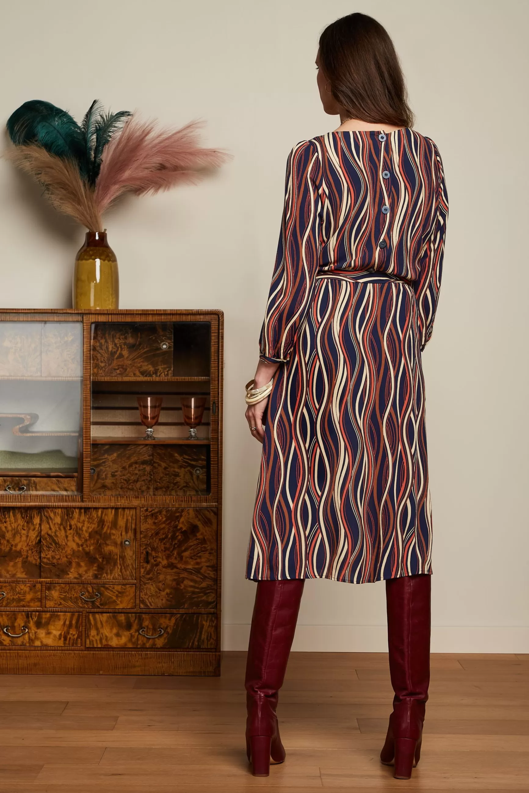 Robe Élégante Betty Merrill par King Louie - Coupe Confortable en Tissu Respirant pour Femme