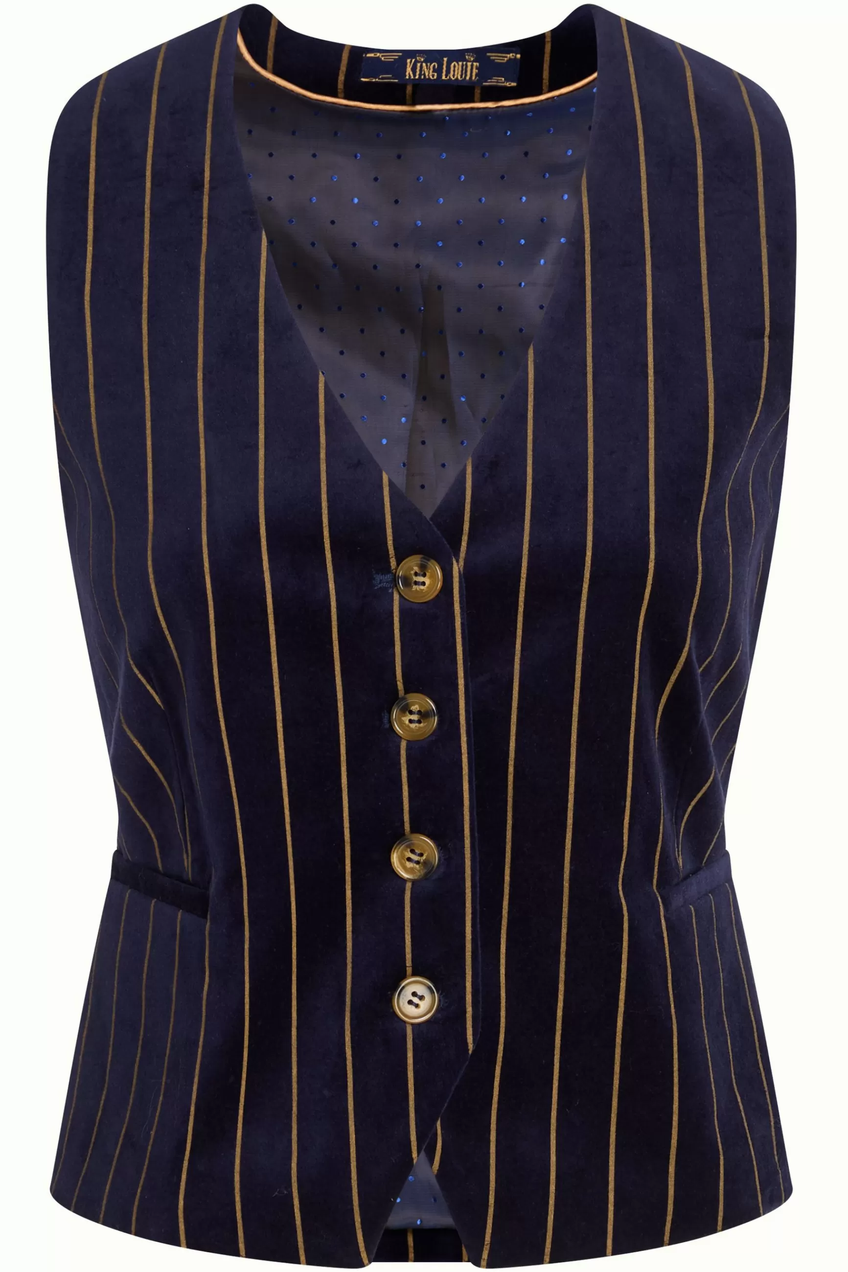 Gilet Femme Élégant King Louie - Bianca à rayures classiques
