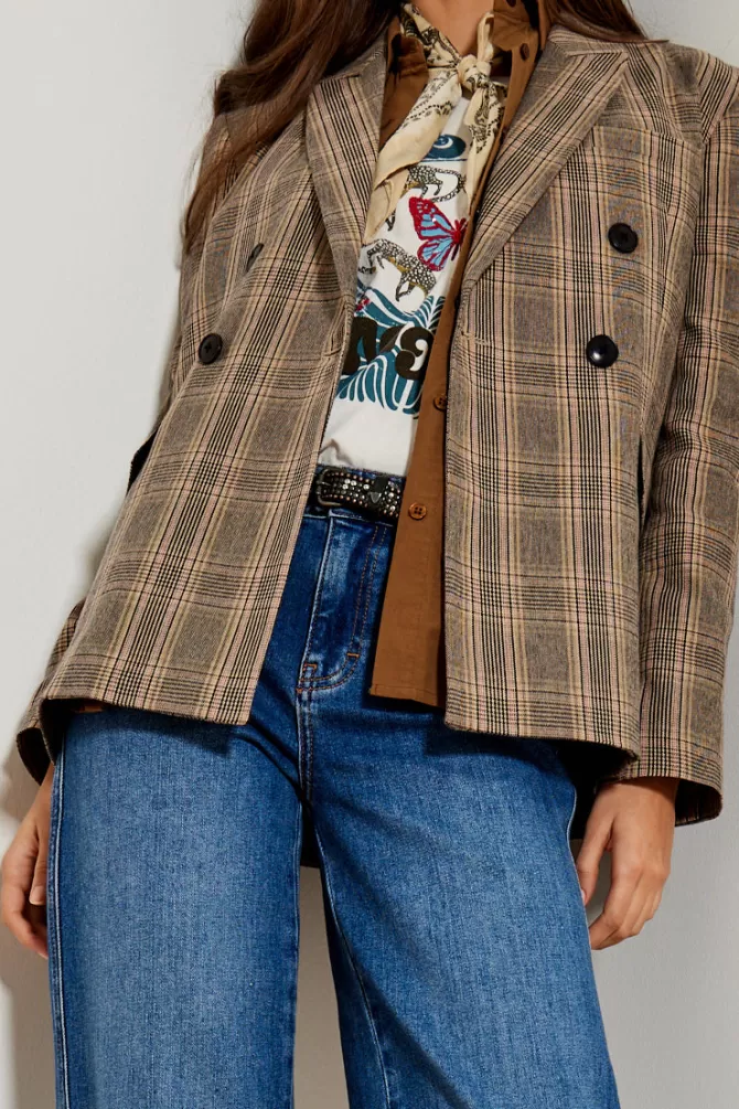 Veste décontractée en jean virgile - Blazer City 454 couleur crème