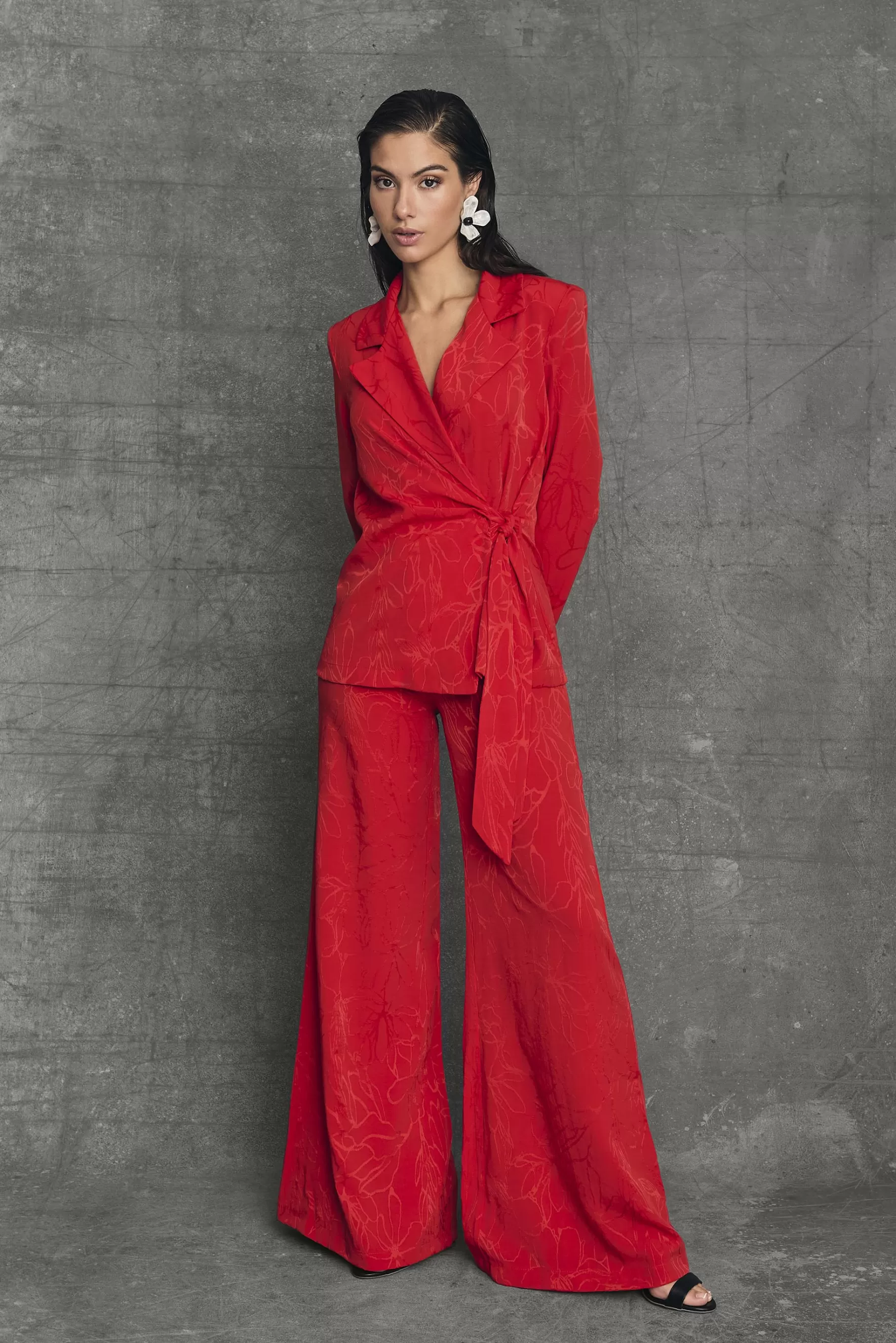 Miphai Blazer ajusté Brighton - Rouge vif à la coupe fluide, idéal pour un look sophistiqué