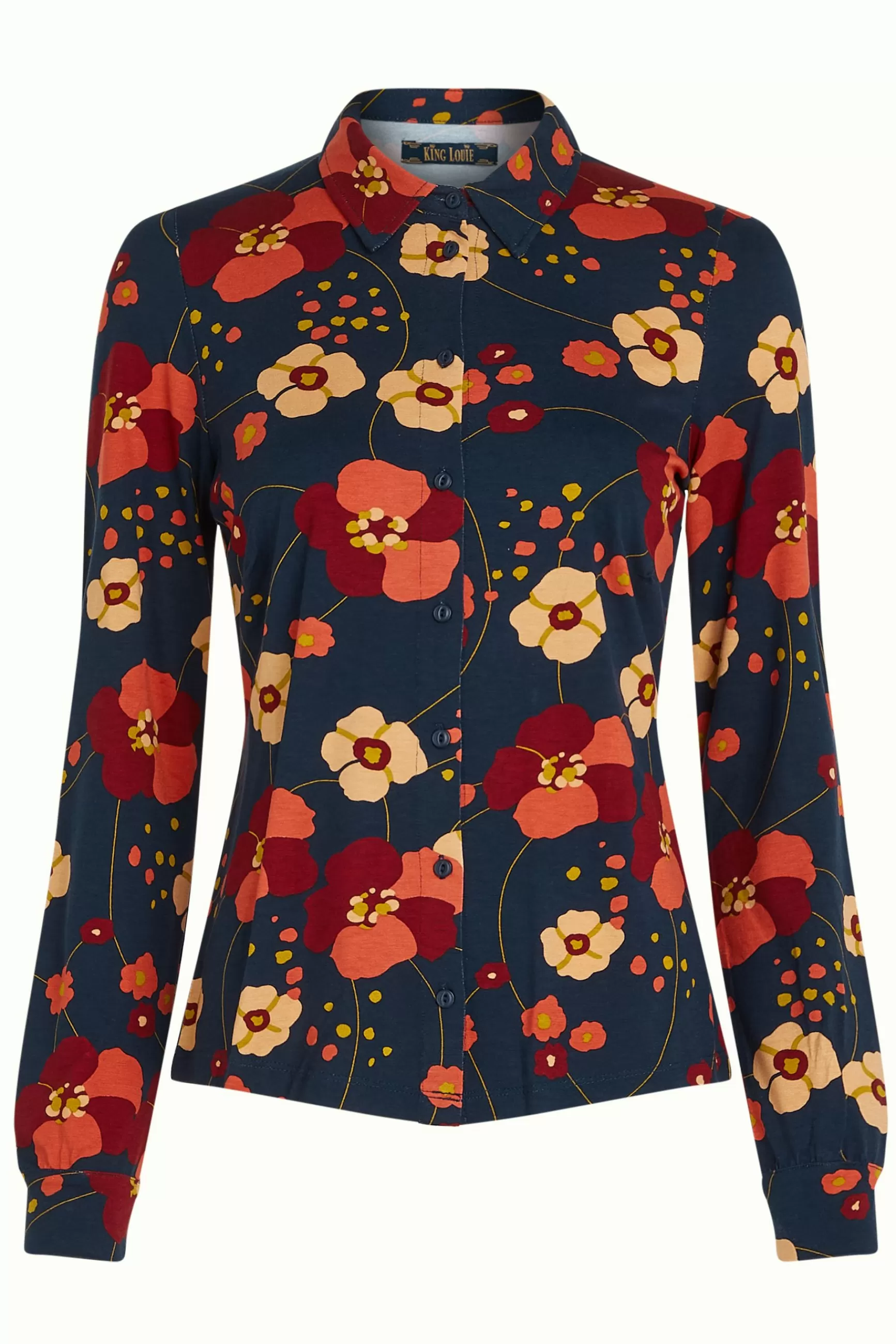 Élégant Chemisier Femme King Louie - Mélodie Printanière aux Broderies Délicates