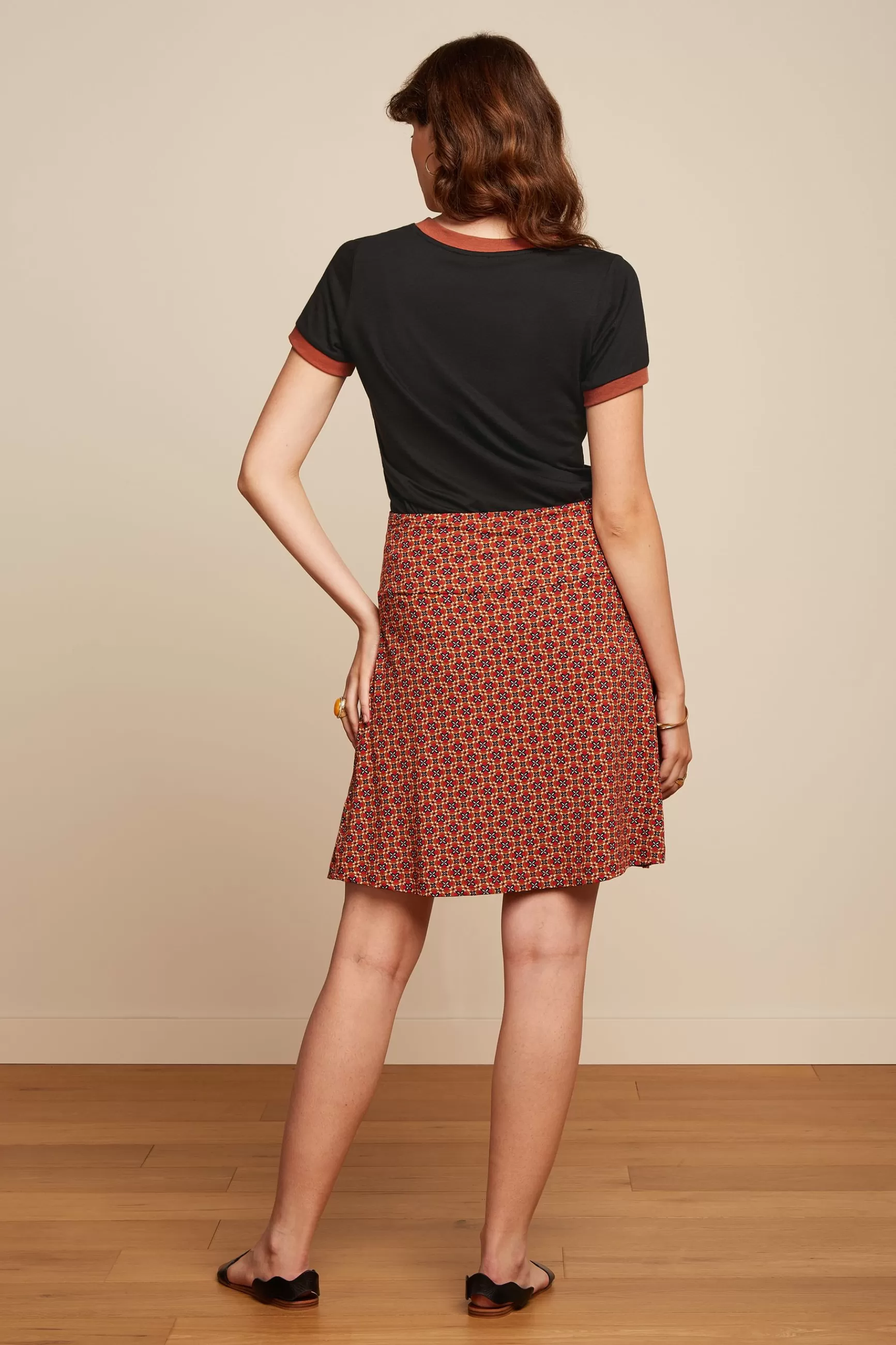 Jupe stylisée King Louie - Motif miroir et bordures contrastées pour femme