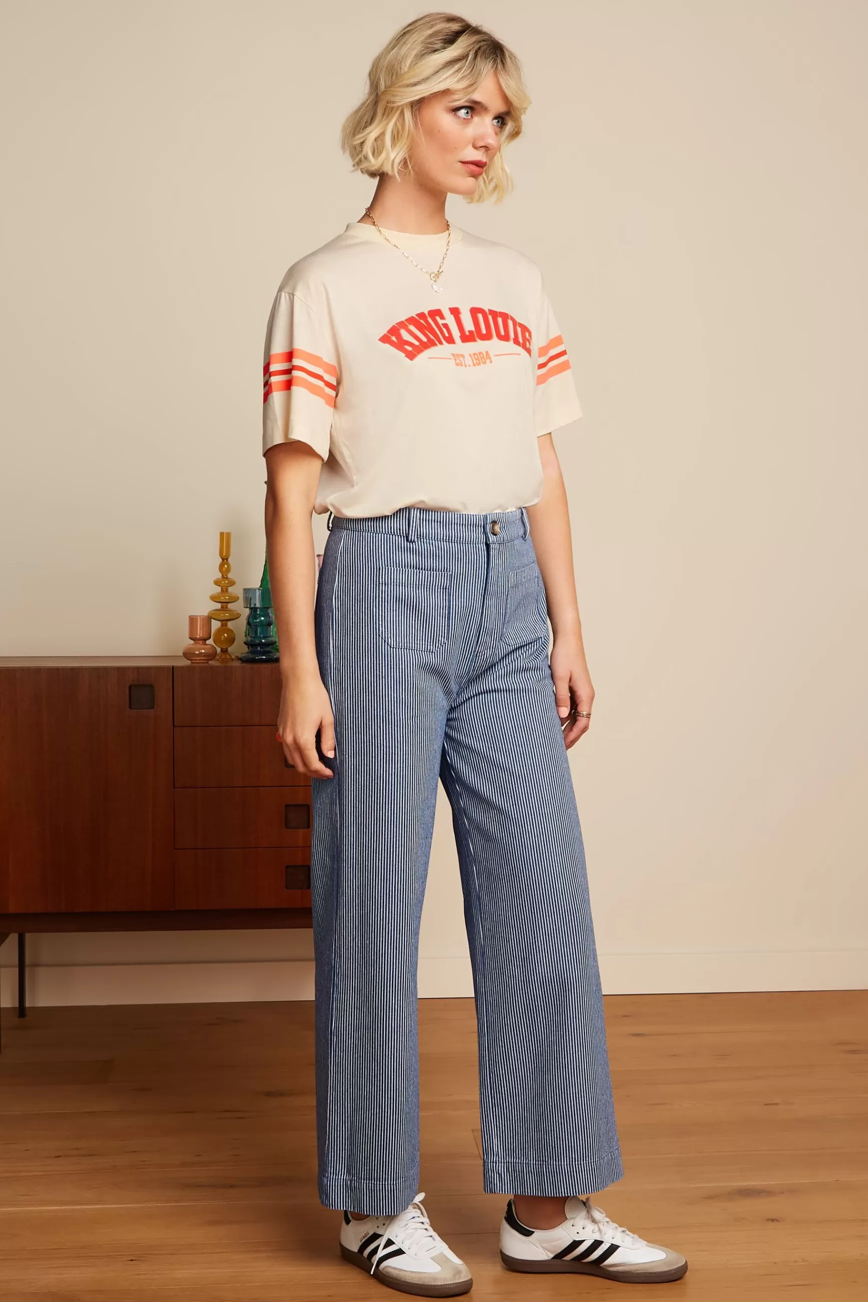 T-shirt décontracté King Louie - Coupe oversize féminine avec col rond