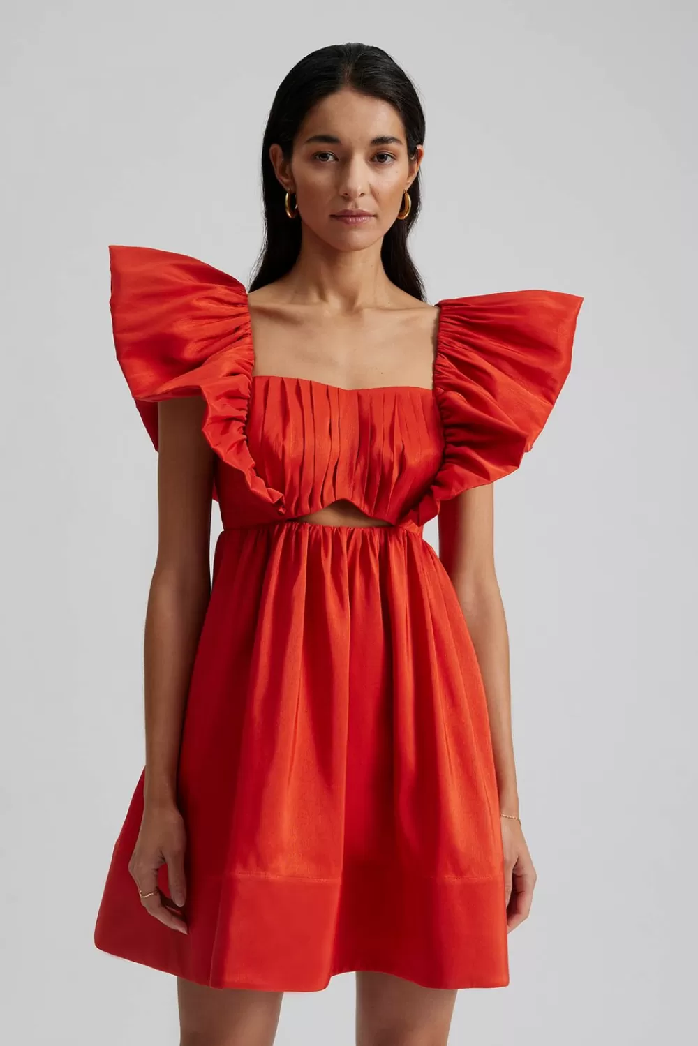 Malina Bree - Robe Courte Élégante Rouge Éclatant pour un Look Estival Tendance