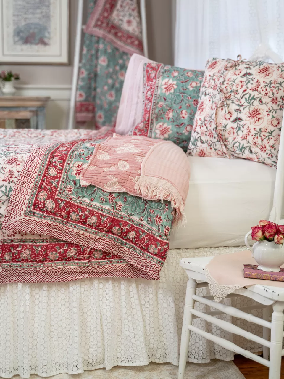 Élégante Couette en Coton Léger - Motif Breeze Block par April Cornell (Collection Exclusive)