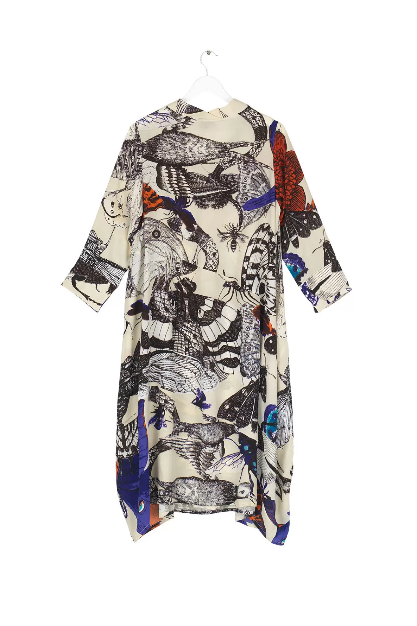 Robe Femme Cobalt Broderie Papillons - Coupe Asymétrique Édition Limitée « Cent Étoiles »