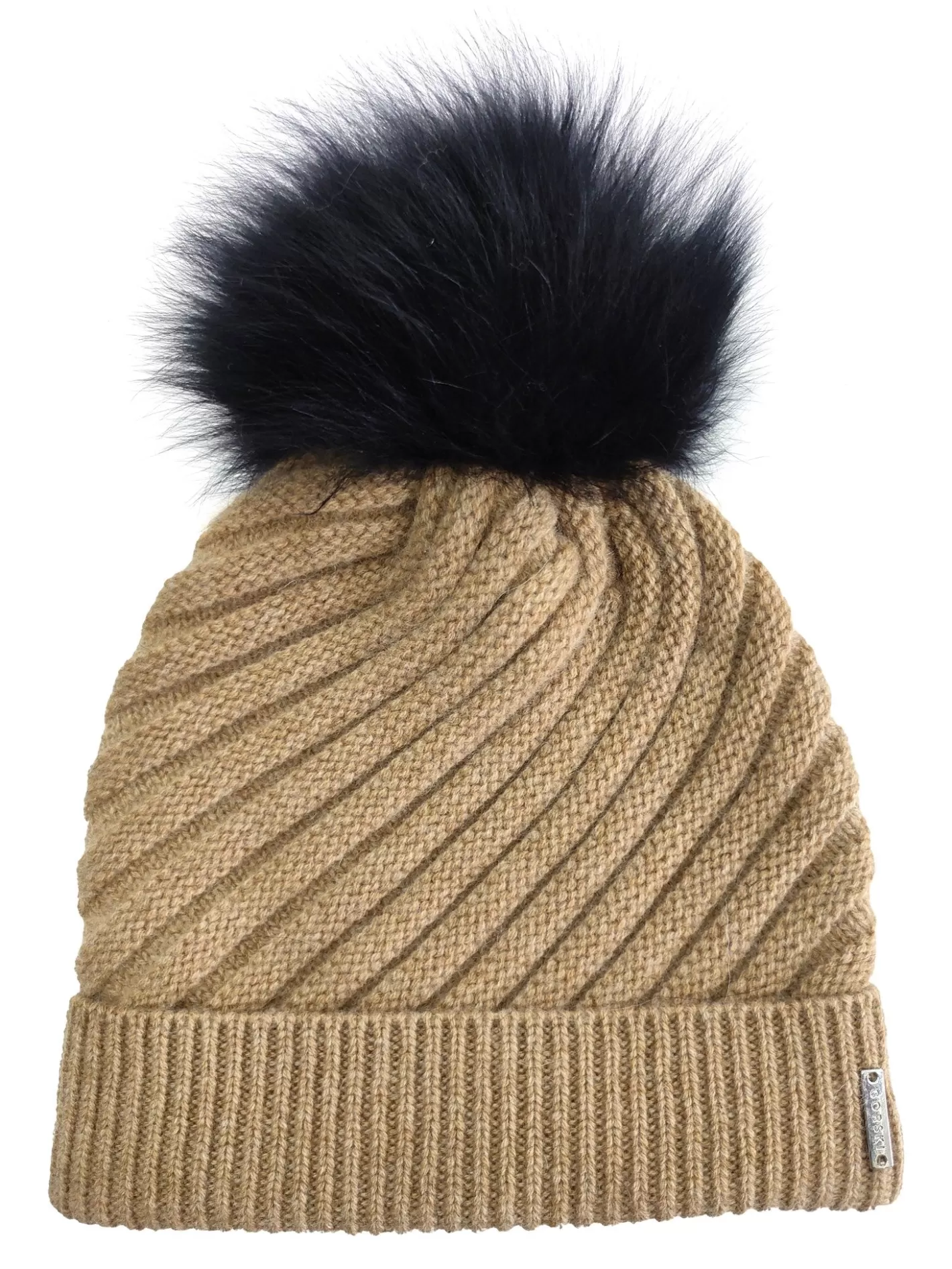 GORSKI Montréal - Bonnet Femme en Cachemire Doux avec Motif Torsadé Élégant et Ponpon en Agneau de Luxe