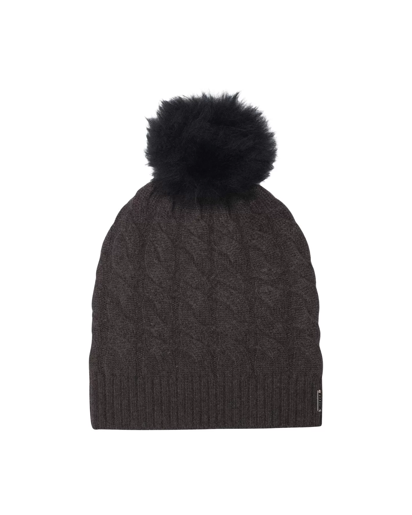 Bonnet Femme Élégant GORSKI Montréal en Cachemire Sélection - Tricot Câblé avec Pompon Doux en Laine d'Agneau Toscan