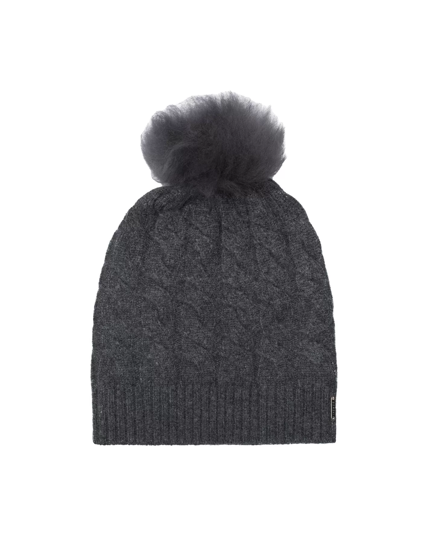 Bonnet Femme Élégant GORSKI Montréal en Cachemire Sélection - Tricot Câblé avec Pompon Doux en Laine d'Agneau Toscan
