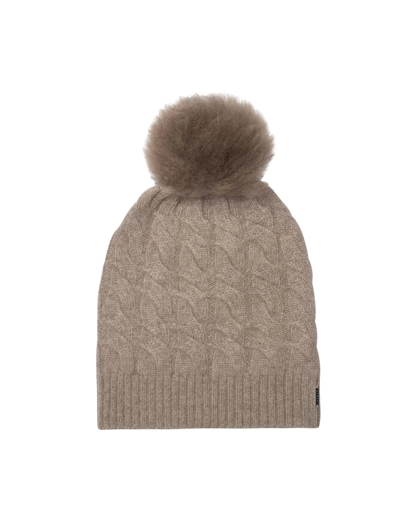 Bonnet Femme Élégant GORSKI Montréal en Cachemire Sélection - Tricot Câblé avec Pompon Doux en Laine d'Agneau Toscan