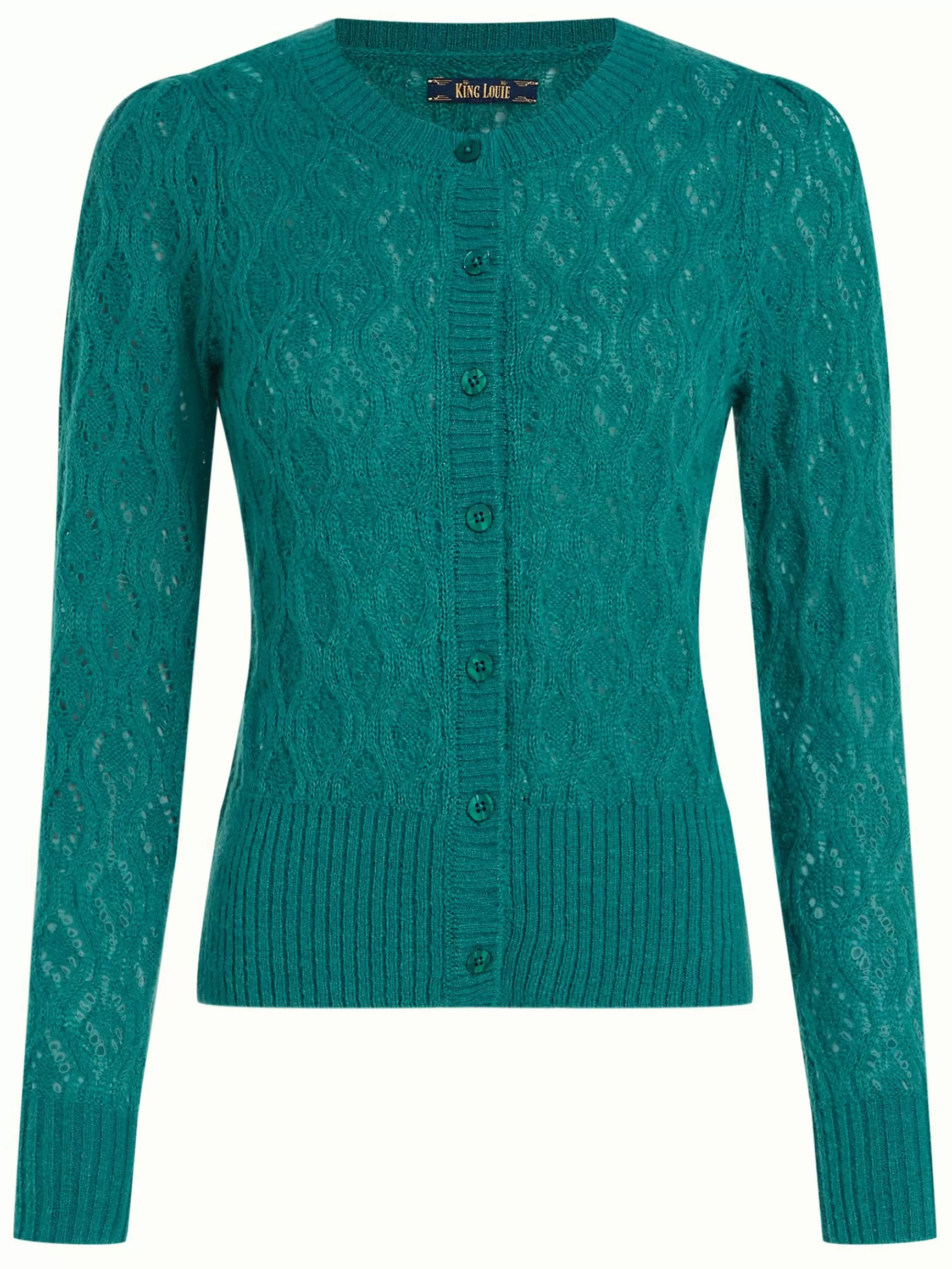 Cardigan Duvet Femme King Louie - Collection Borgo Élégance Urbaine  
(Sweat-shacket en laine douillette - coupe déstructurée)