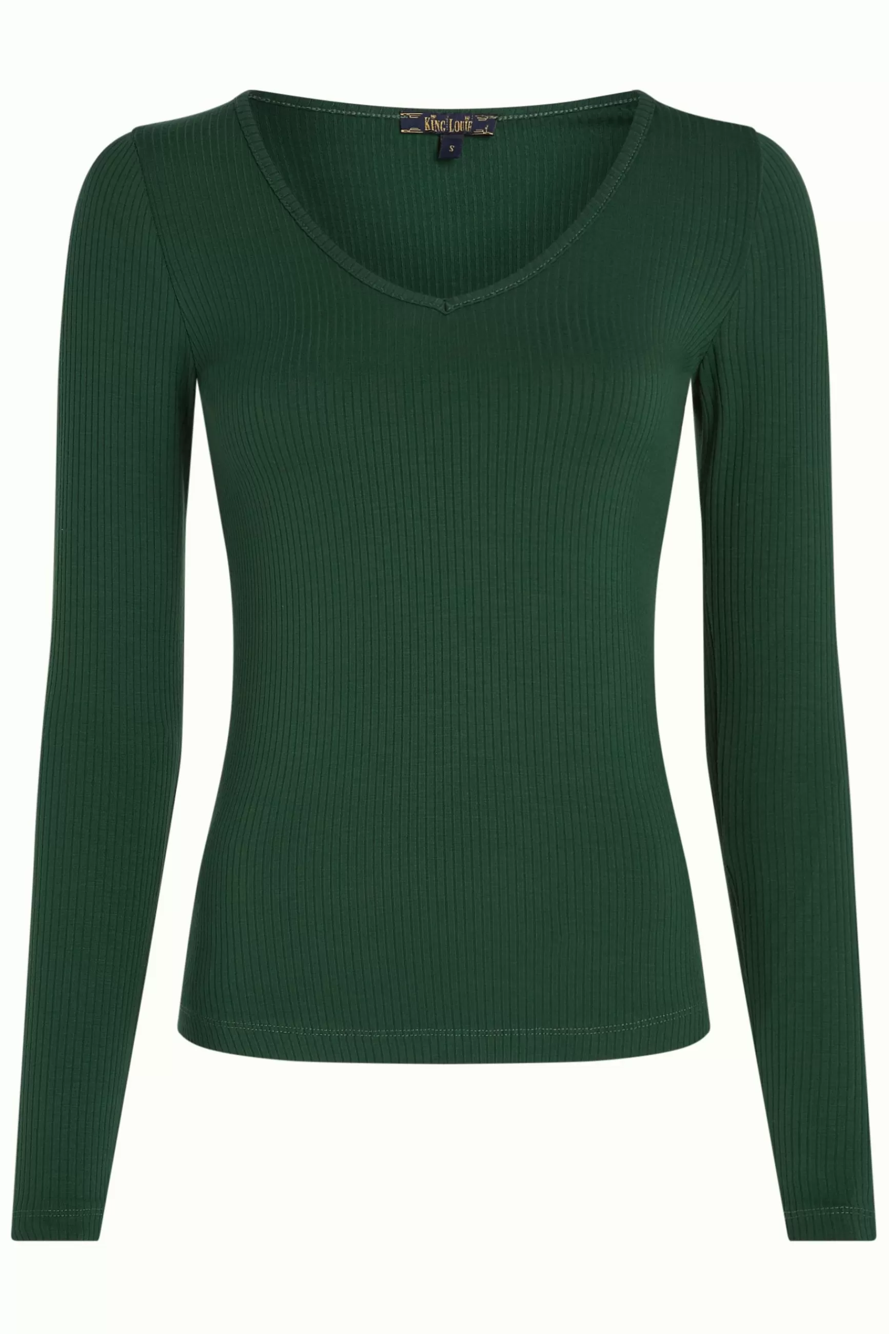 Col roulé ras du cou Carice V - Pull femme King Louie en laine peignée à côtes épaisses - Modèle droit ajusté avec ourlet côtelé - Taille standard pour look quotidien élégant