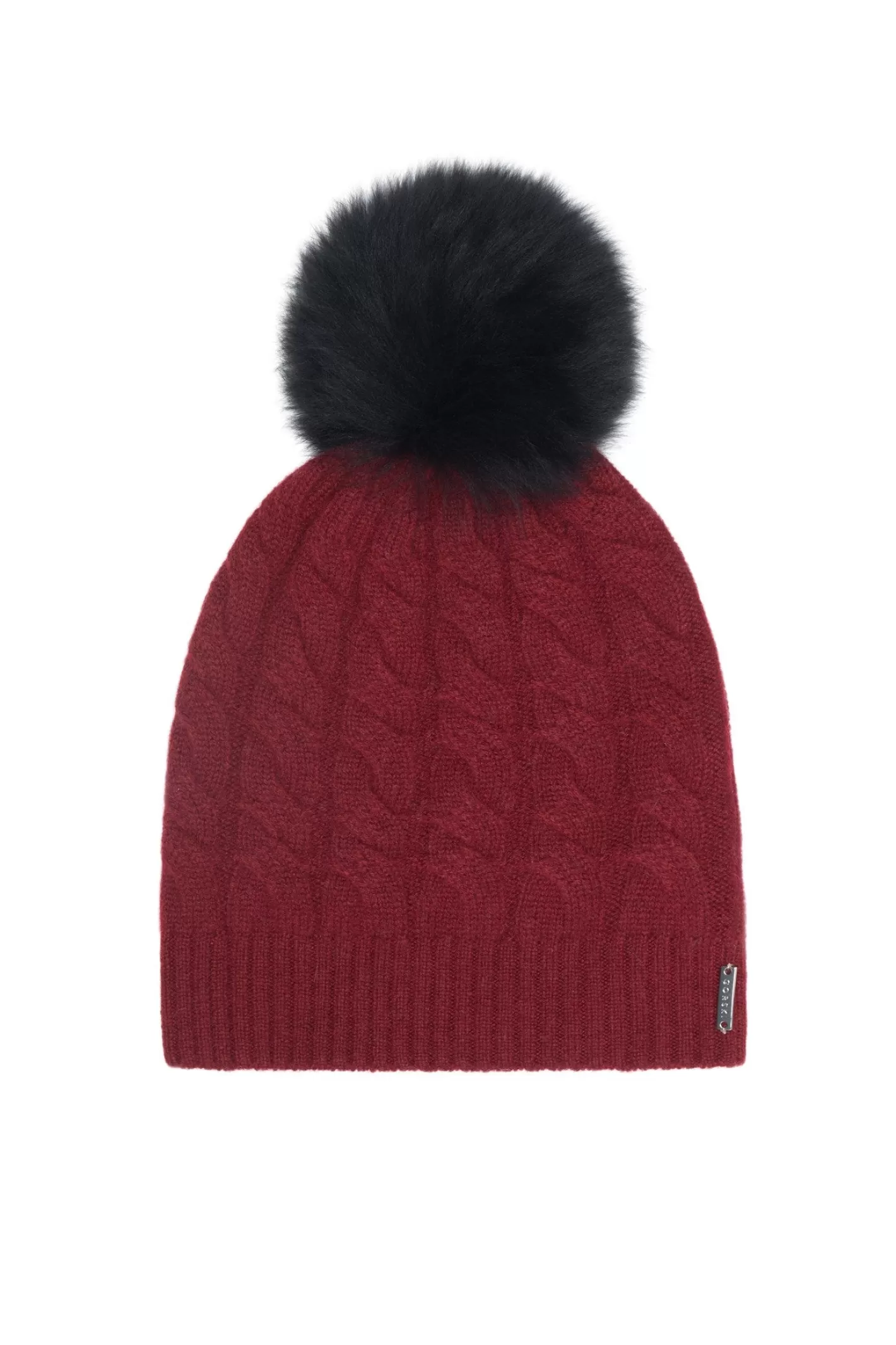 Bonnet élégant en cachemire doux de Montréal - Maille torsadée GORSKI avec pompon optionnel en agneau premium