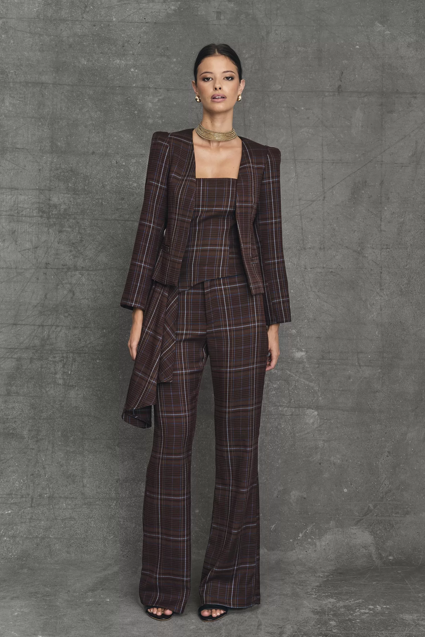 Miphai Veste Oxford en Tissu Résistant Marron - Design Élégant avec Poches Fonctionnelles