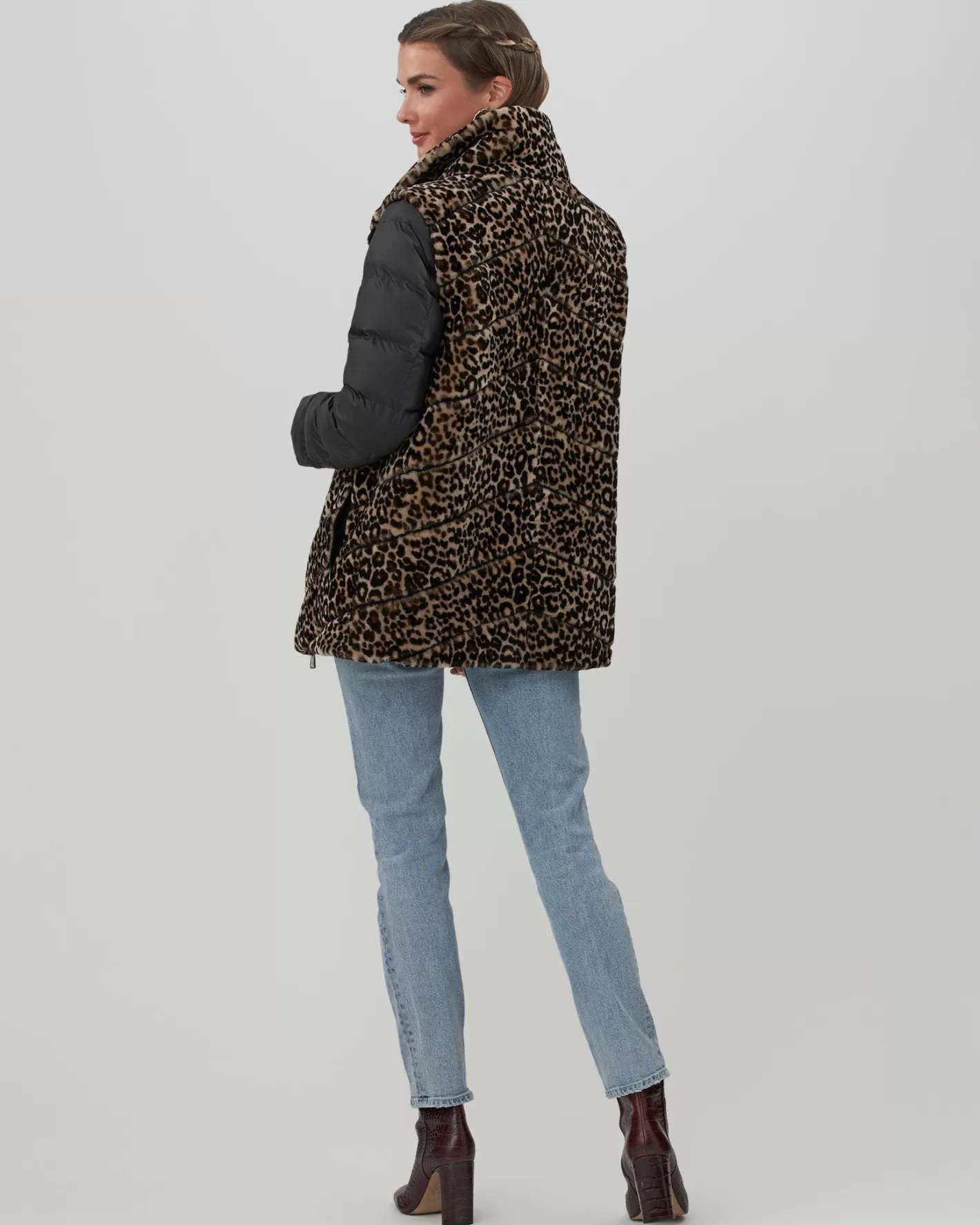 Veste GORSKI Montréal en Laine Shearling Femme – Design Modulable avec Manches Matelassées Amovibles