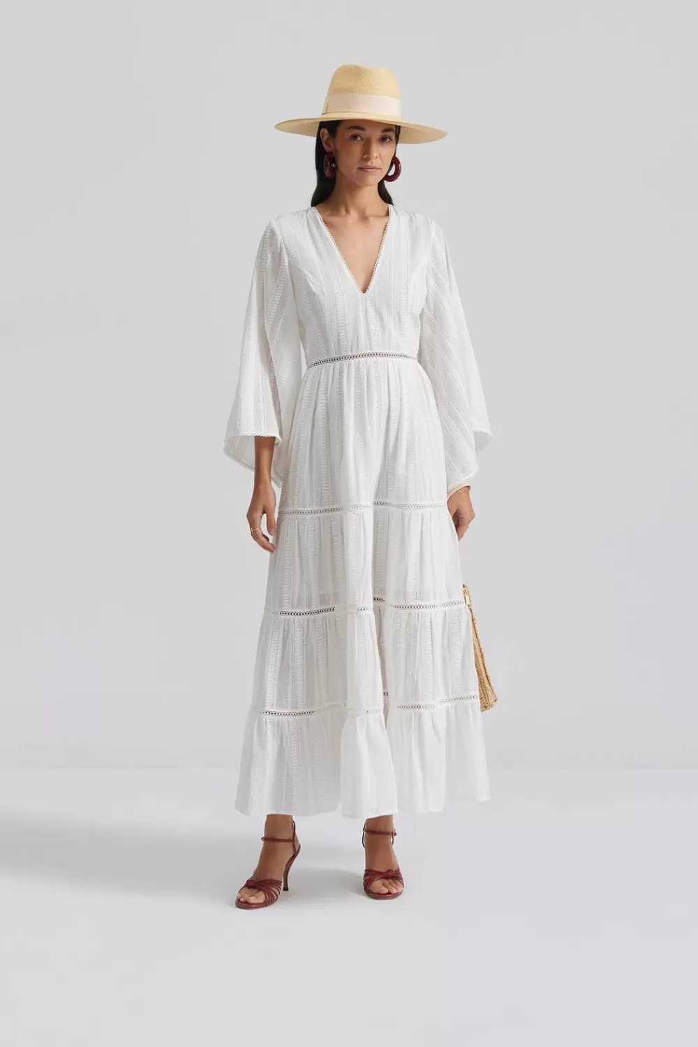 Chapeau en paille naturelle Malina Christy - Style bohème léger avec bordure tressée - Parfait pour l'été - Prix doux sur les accessoires estivaux