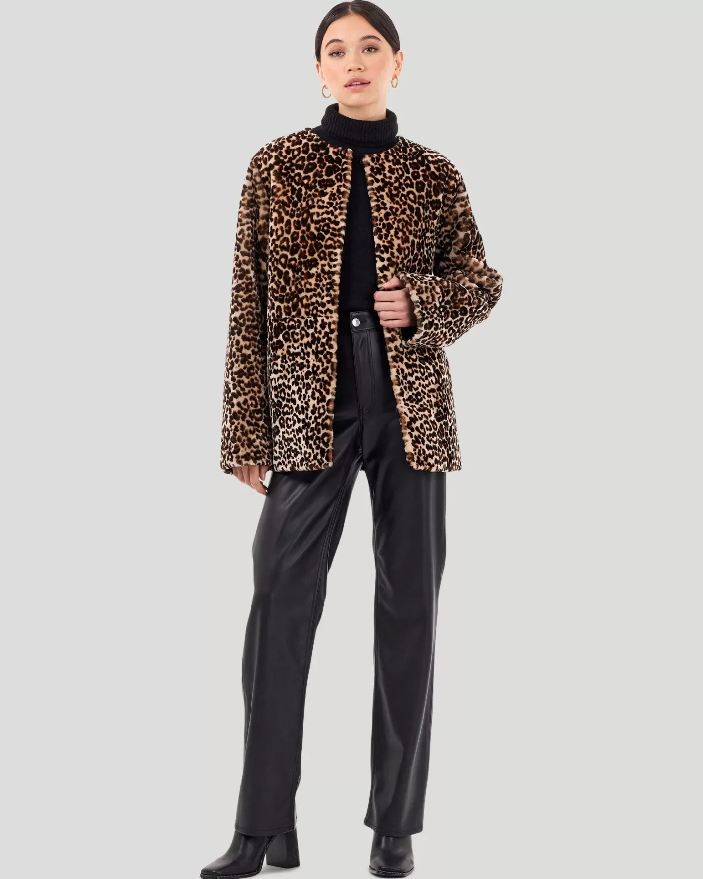 Veste décontractée en agneau shearling GORSKI Montréal - Édition sans col pour femme élégante