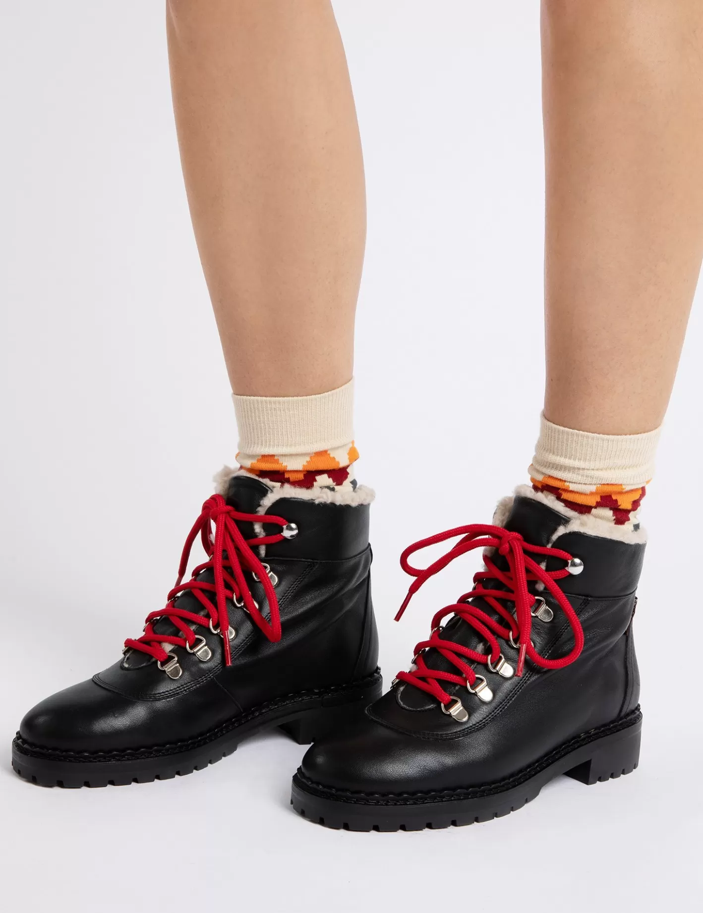 Bottes d'Hiver Cortina en Cuir Véritable – Doublure en Shearling Confortable avec Lacets Ajustables | Chaussures Montantes Isolées pour Temps Froid