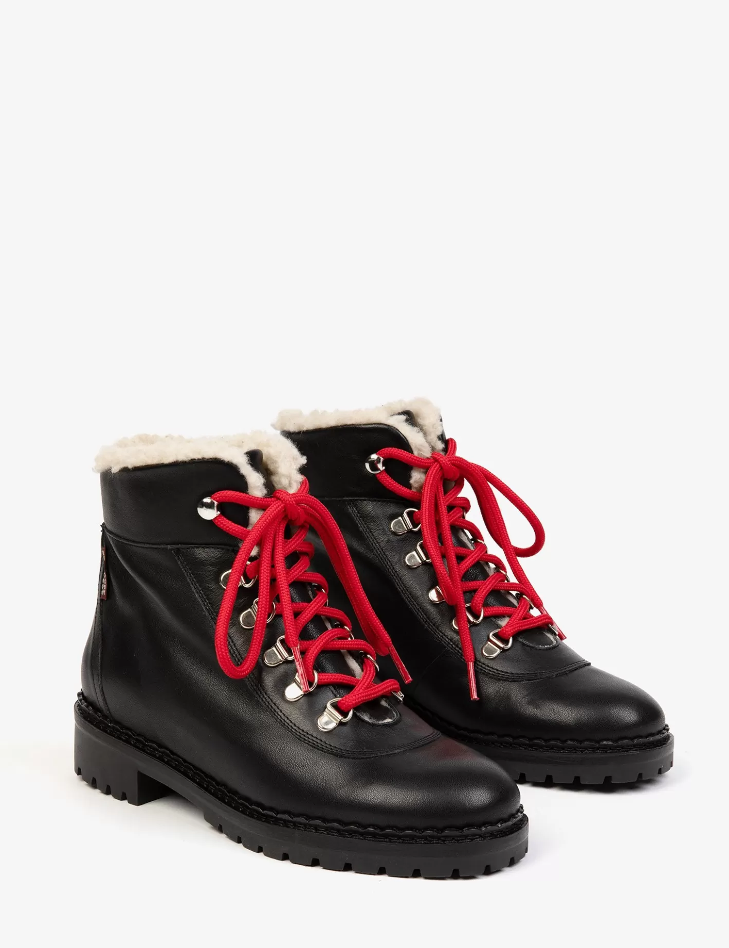 Bottes d'Hiver Cortina en Cuir Véritable – Doublure en Shearling Confortable avec Lacets Ajustables | Chaussures Montantes Isolées pour Temps Froid