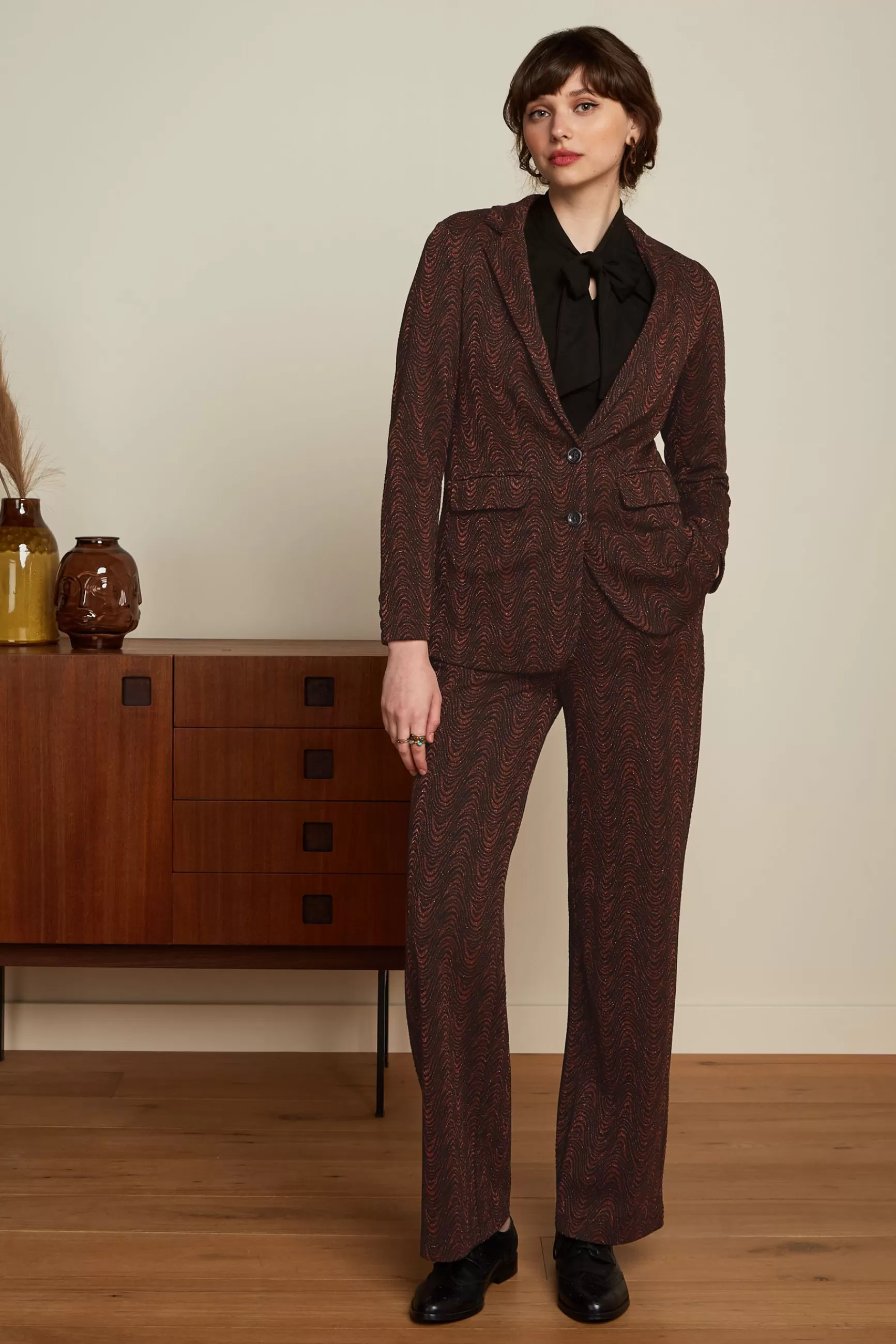 Veste Blazer Femme King Louie - Daisy Long Tempest, Coupe Longue Élégante pour un Style Intemporel