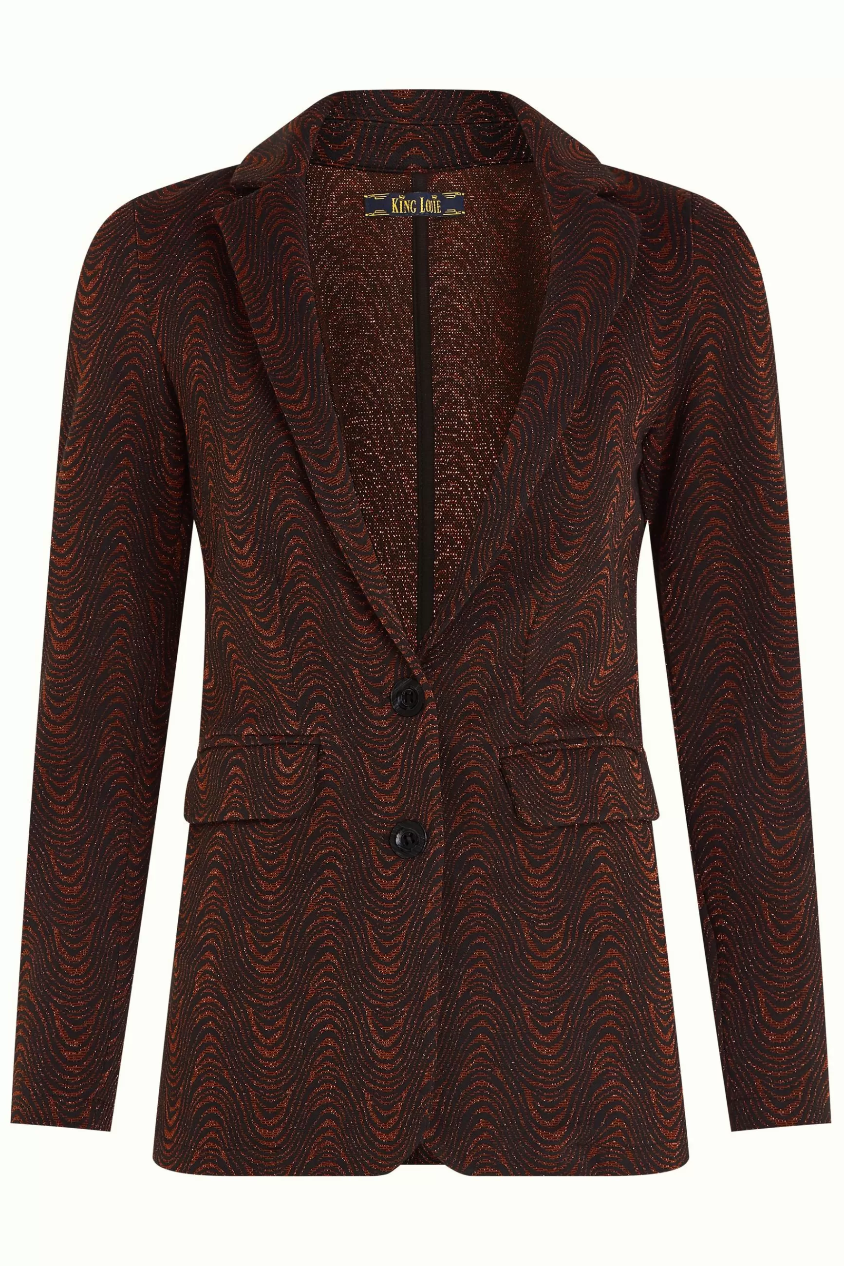 Veste Blazer Femme King Louie - Daisy Long Tempest, Coupe Longue Élégante pour un Style Intemporel