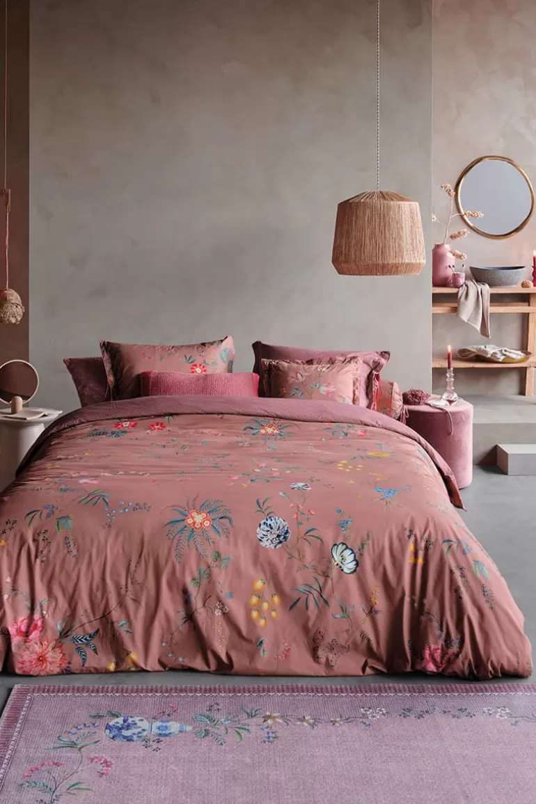Housse de Couette Pip Studio - Grandeur Florale en Tonalités Rosées, Imprimé Botanique Élégant