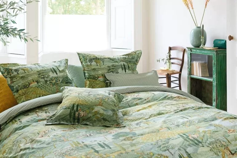 Housse de couette design Toscana - Motif floral vert olive et motifs bohèmes, Pip Studio