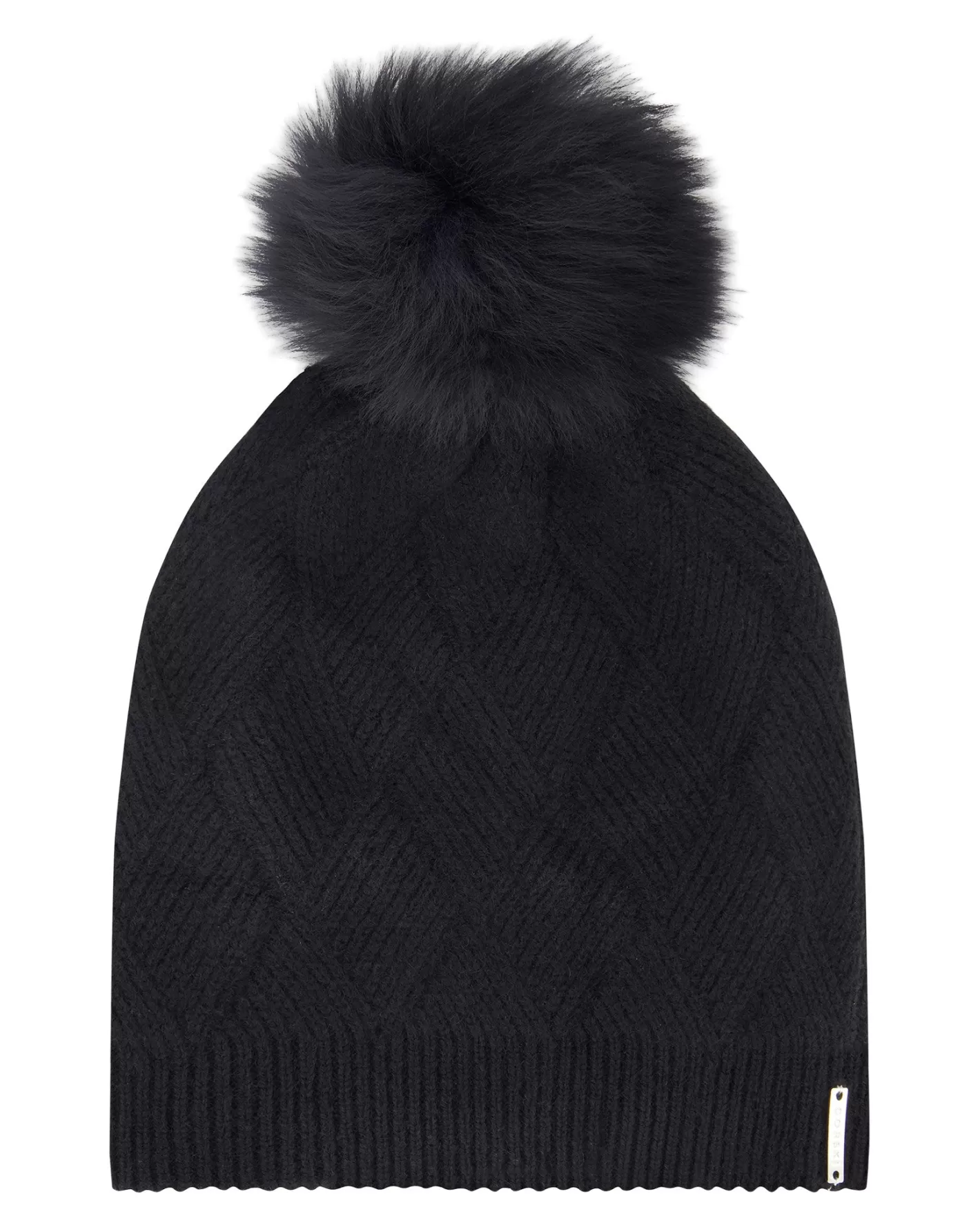 Bonnet féminin GORSKI Montréal en cachemire premium - Édition Diamant avec pompon en agneau toscan - Confort hivernal élégant et artisanal