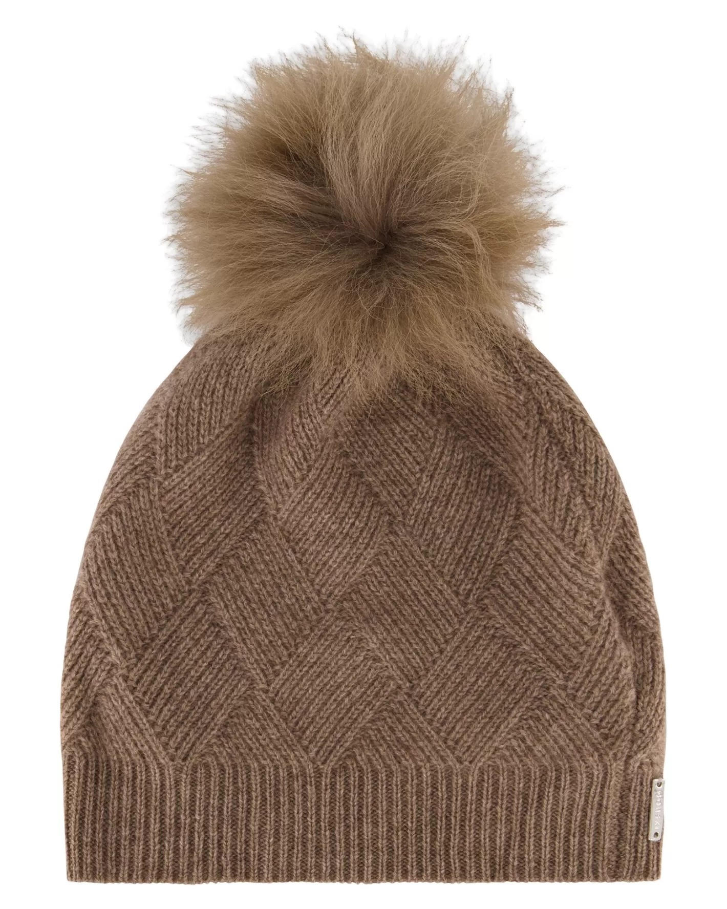 Bonnet féminin GORSKI Montréal en cachemire premium - Édition Diamant avec pompon en agneau toscan - Confort hivernal élégant et artisanal