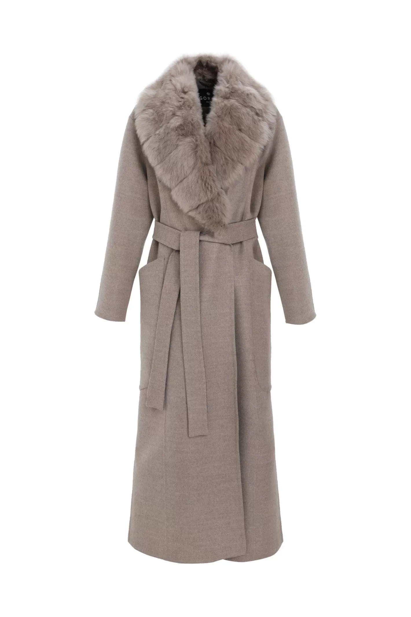 Manteau Femme GORSKI Montréal - Réversible en Cachemire Loro Piana et Laine avec Col en Shearling Merinillo Amovible & Ceinture Chic