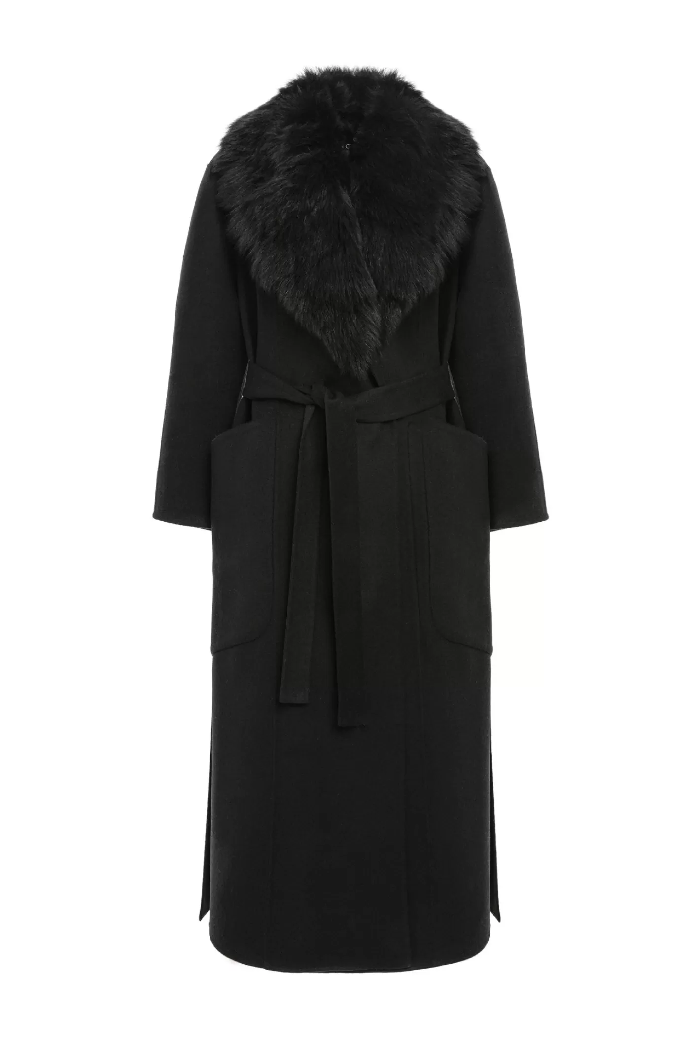 Manteau Femme GORSKI Montréal - Réversible en Cachemire Loro Piana et Laine avec Col en Shearling Merinillo Amovible & Ceinture Chic