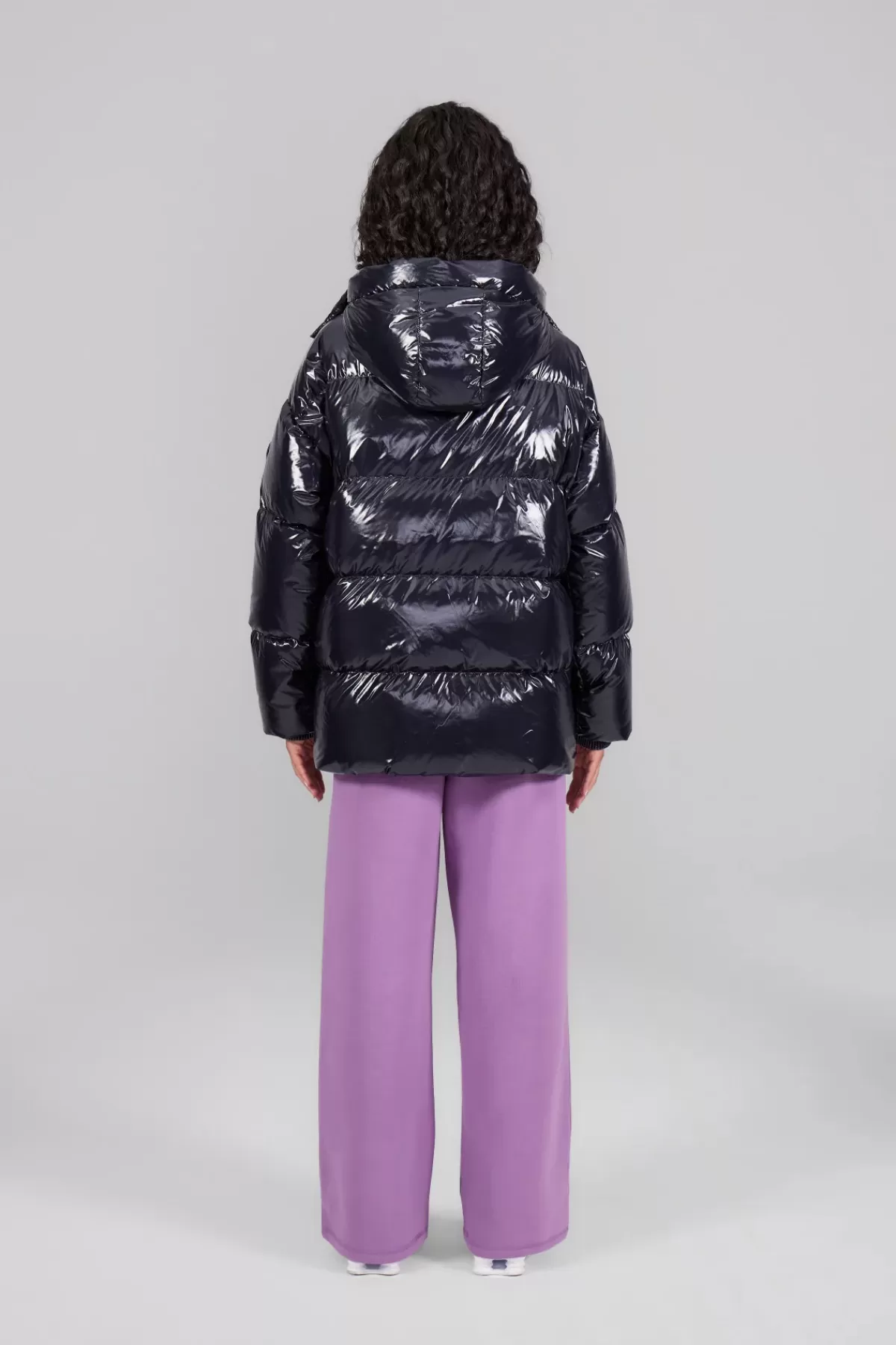 Veste parka oversize ajustable par ceinture intégrée en nylon métallisé Manie Bright | Édition Limitée - Soldes Flash