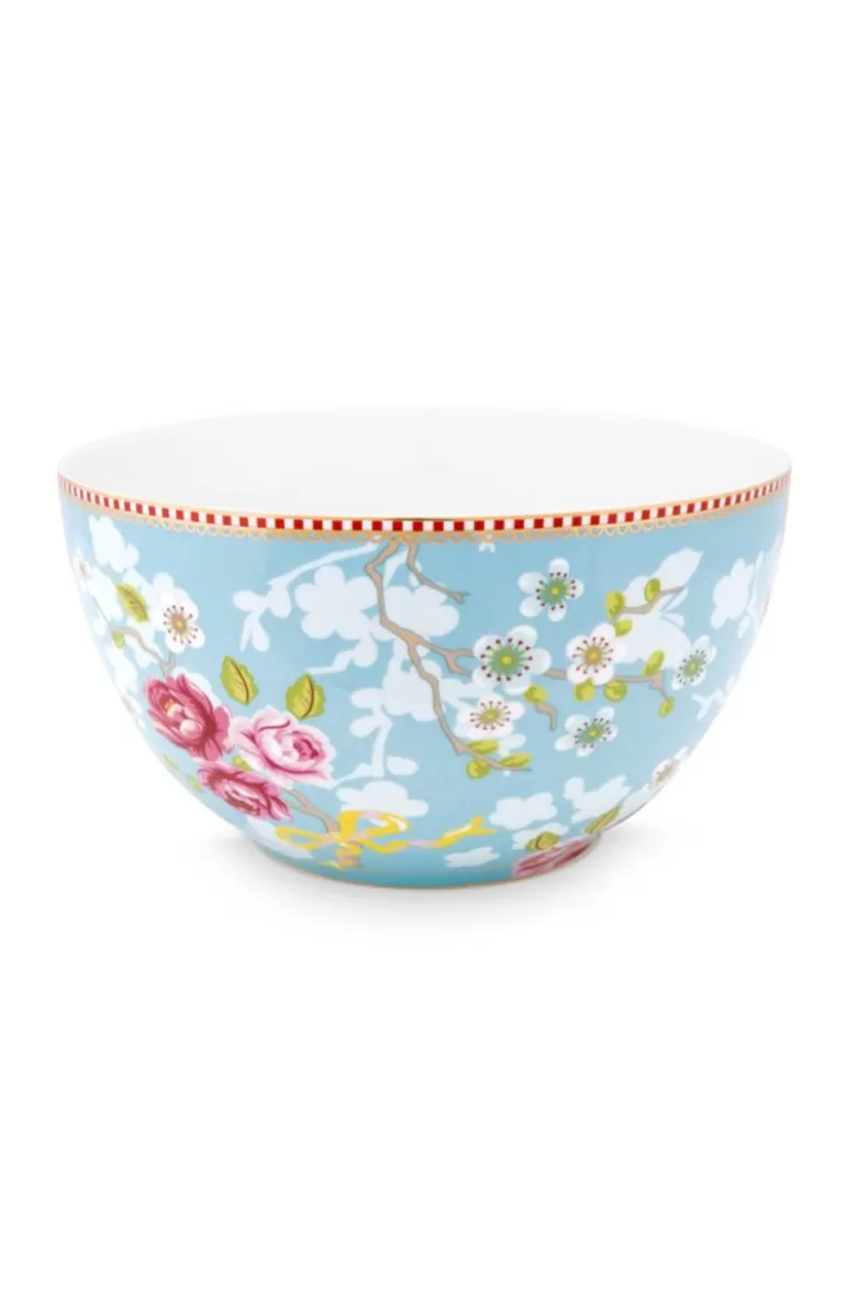 Bol Décoratif Oiseau du Matin - Motif Rose de Chine 18 cm Bleu Céleste (Nouveauté Printemps 2024)